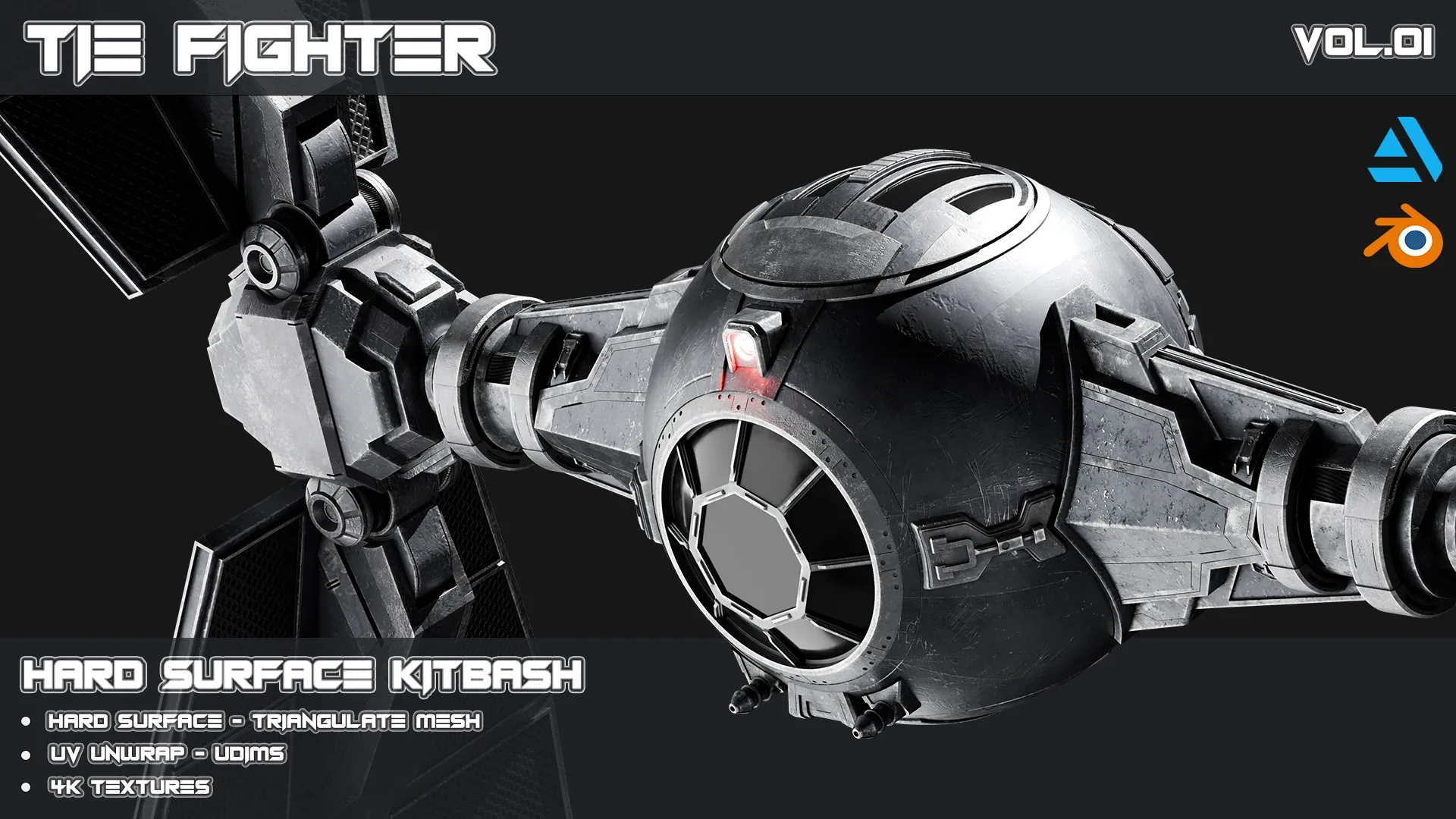 Tie Fighter - Hard surface Kitbash