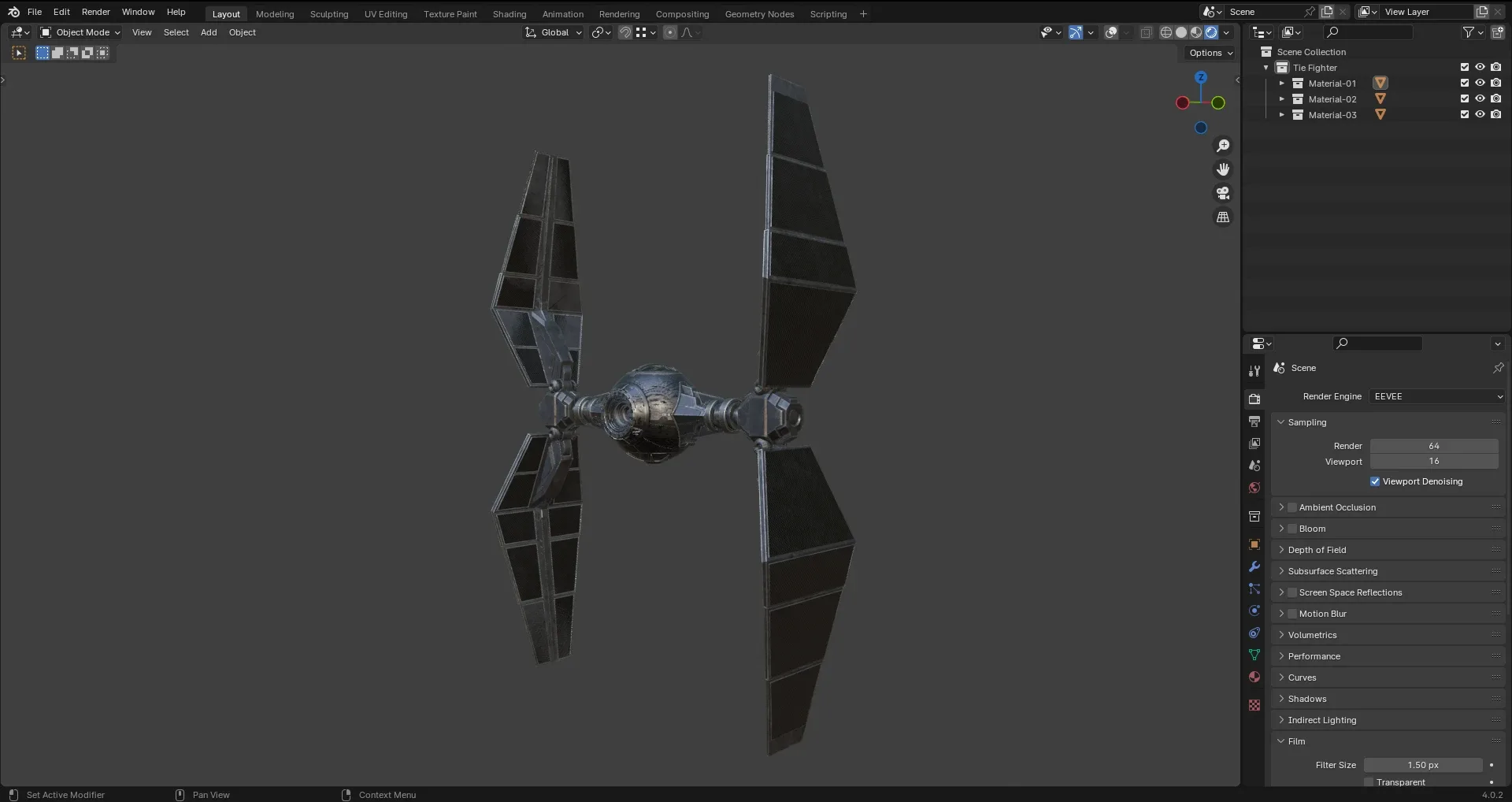 Tie Fighter - Hard surface Kitbash