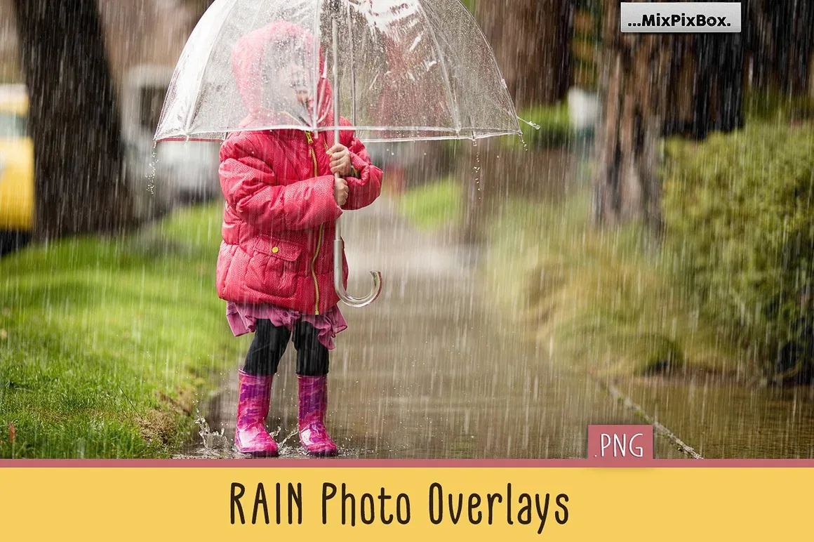 Realistic Rain Photo Overlays