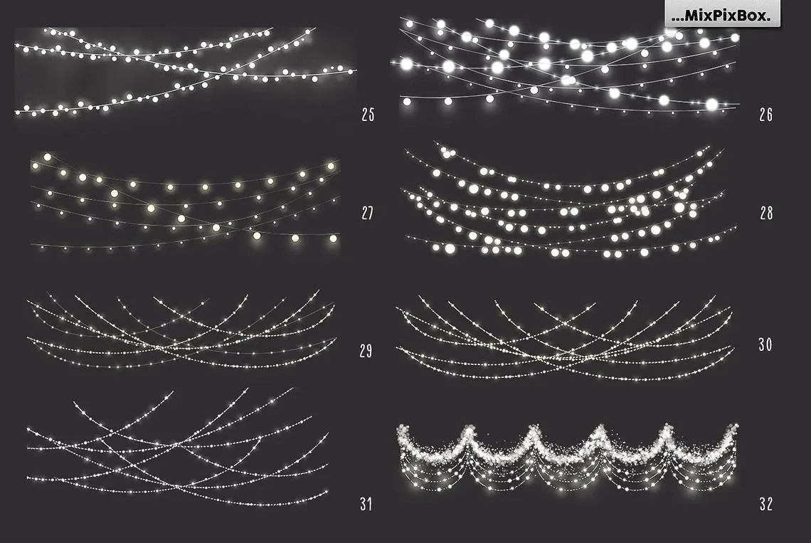 Festive String Lights Overlays