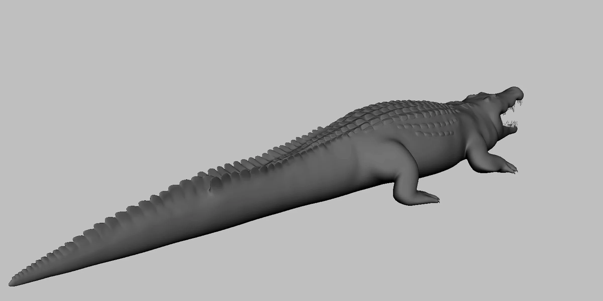 Crocodile BaseMesh - Topology + UV Map