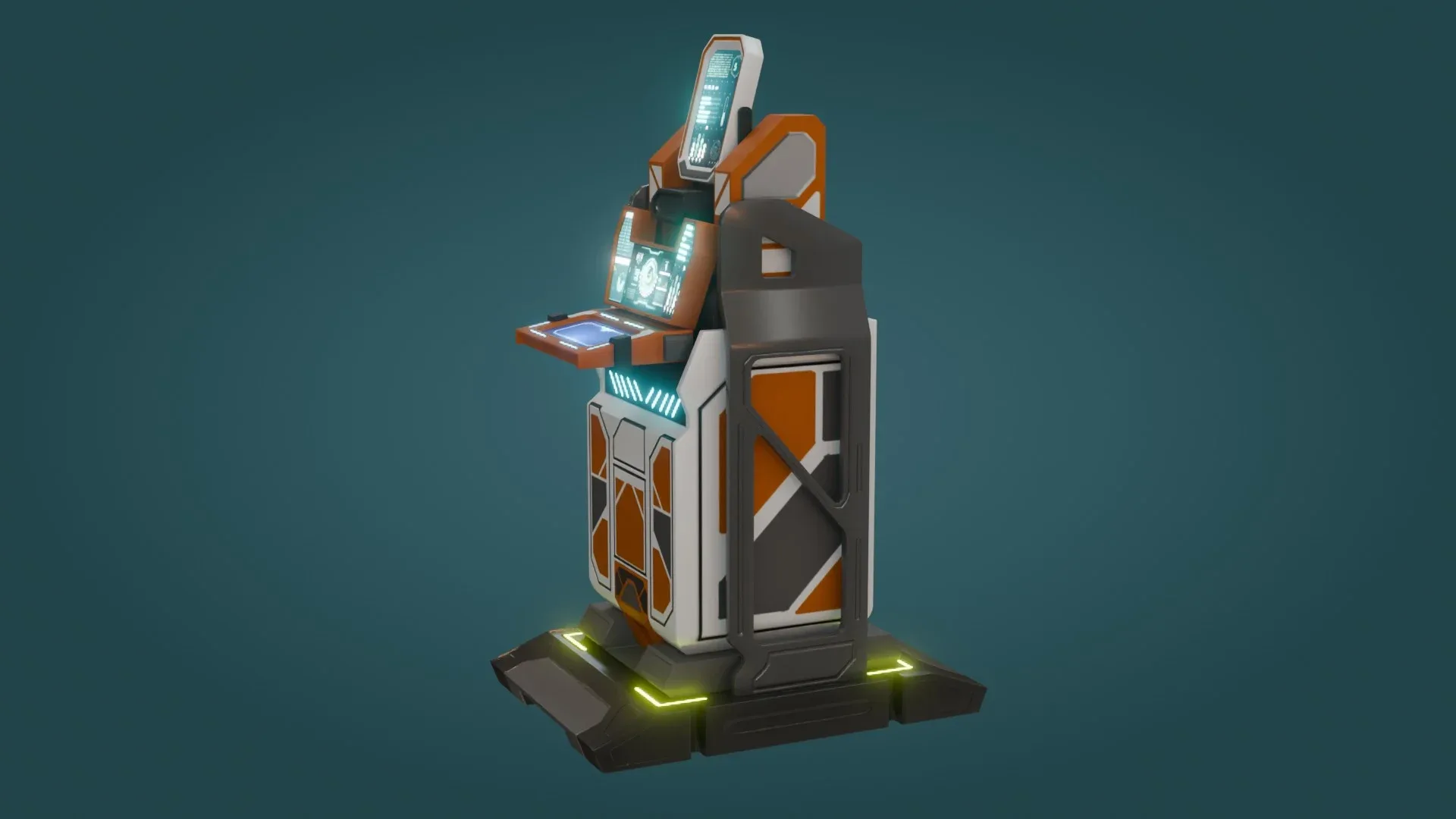 Sci-Fi Computer - Low Poly - Game Ready - PBR