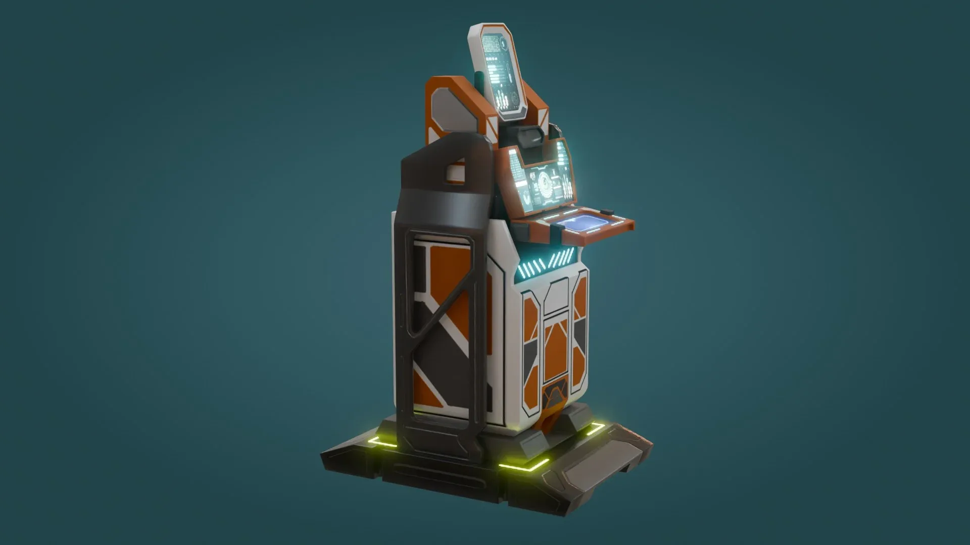 Sci-Fi Computer - Low Poly - Game Ready - PBR