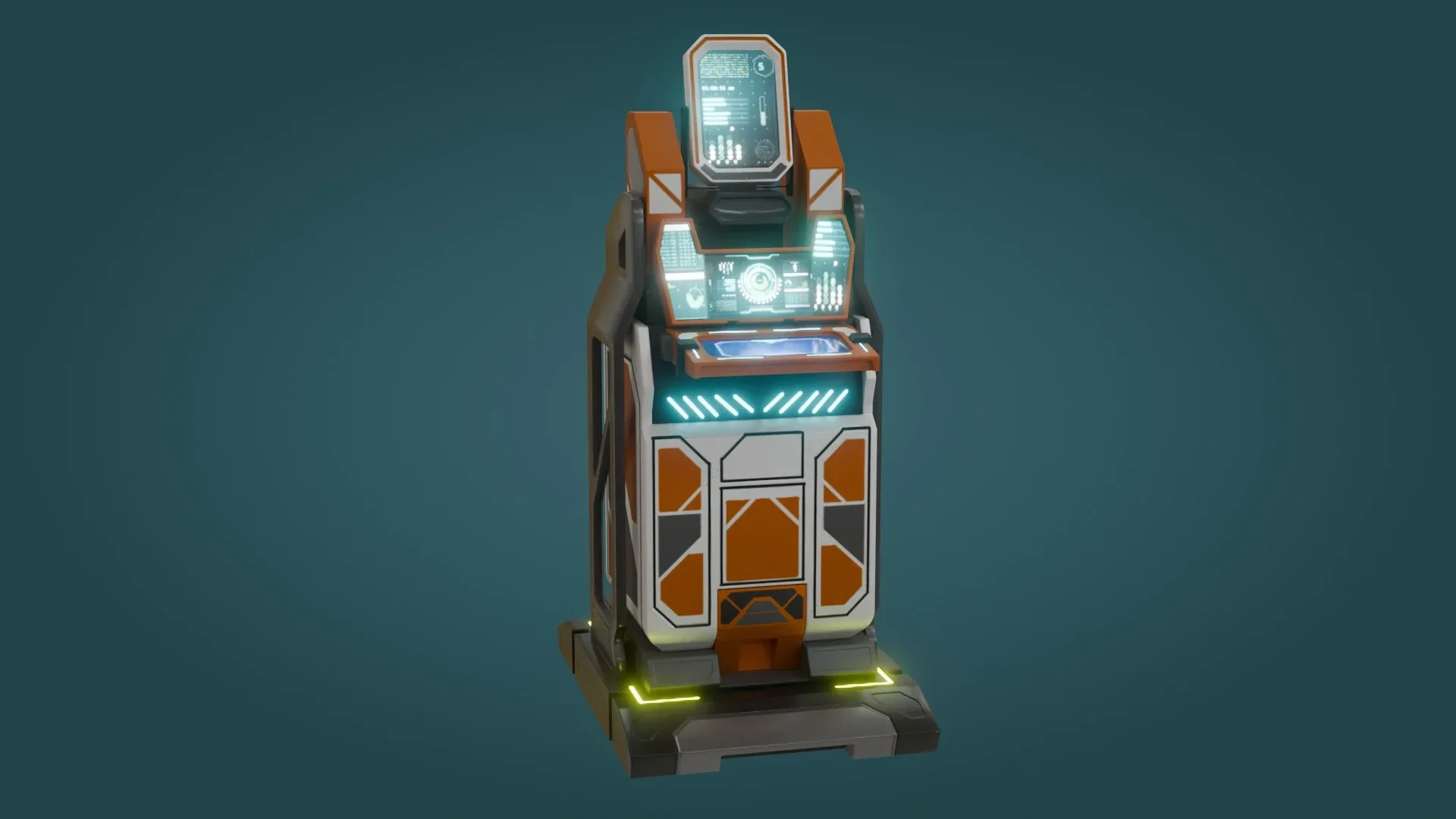 Sci-Fi Computer - Low Poly - Game Ready - PBR