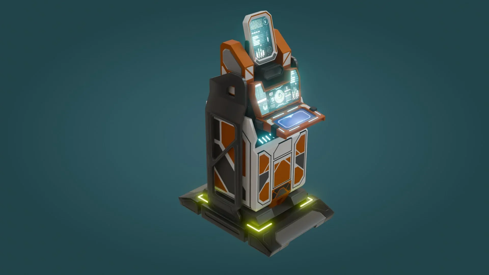 Sci-Fi Computer - Low Poly - Game Ready - PBR