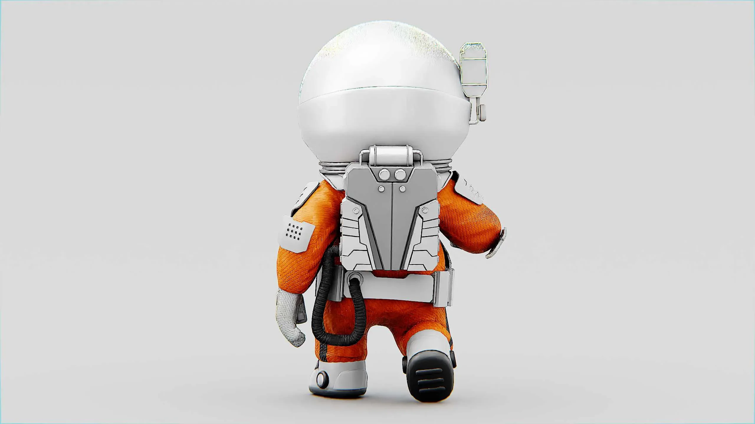 Toon Astronaut Cv-200 Auto-Rig Pro Rigged For Mixamo, Unreal Engine Unity