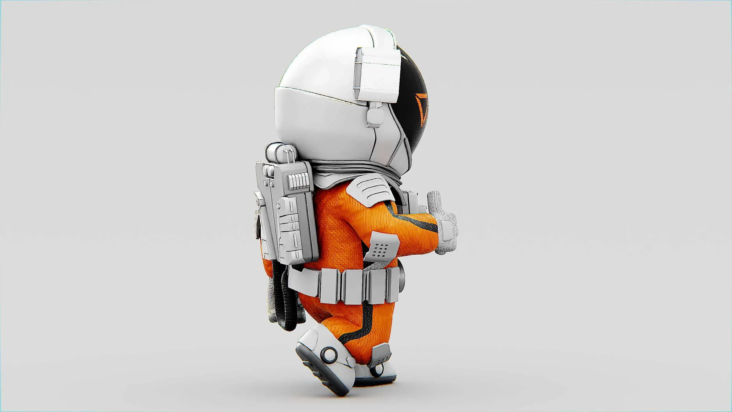 Toon Astronaut Cv-200 Auto-Rig Pro Rigged For Mixamo, Unreal Engine Unity