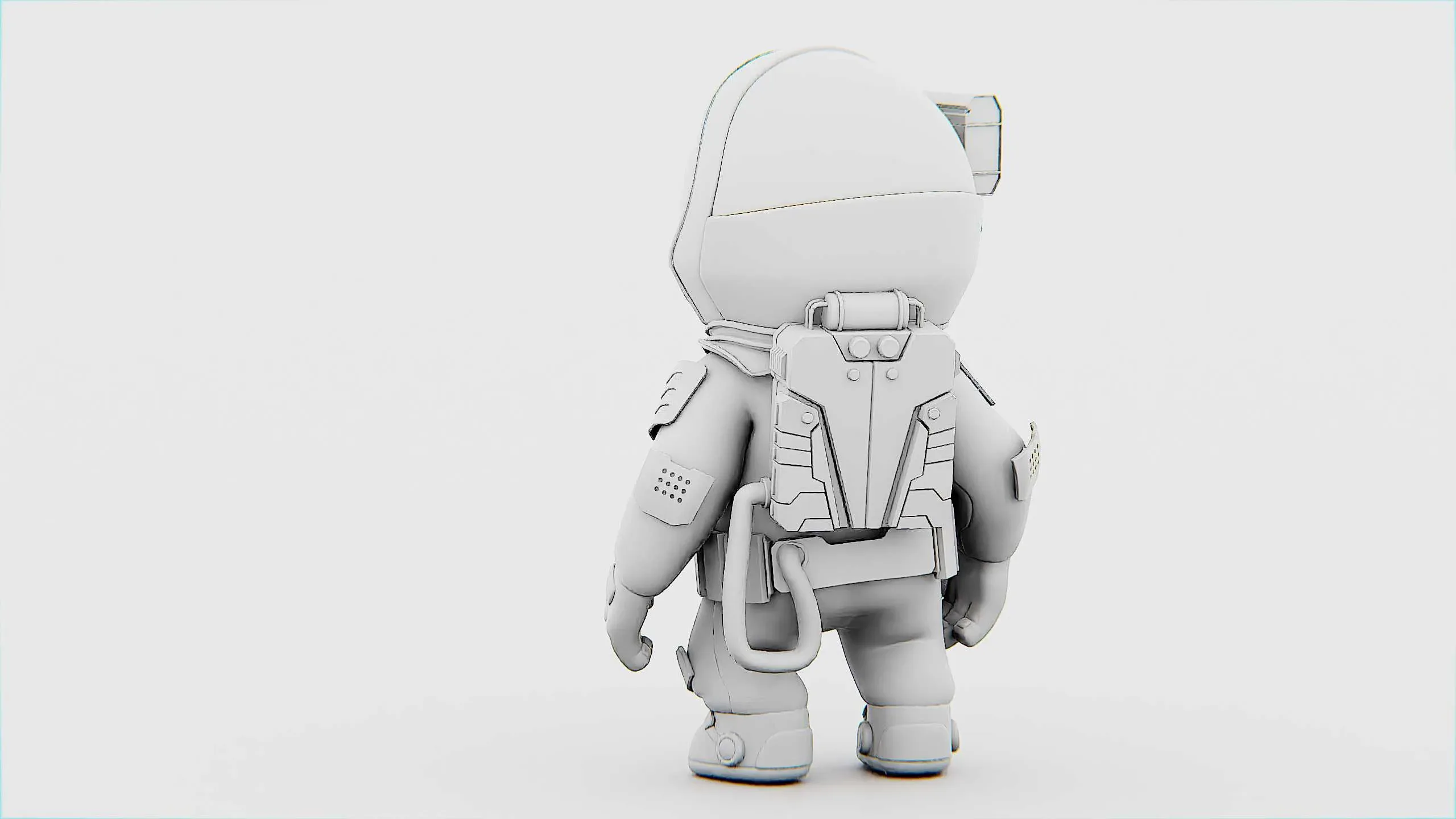 Toon Astronaut Cv-200 Auto-Rig Pro Rigged For Mixamo, Unreal Engine Unity