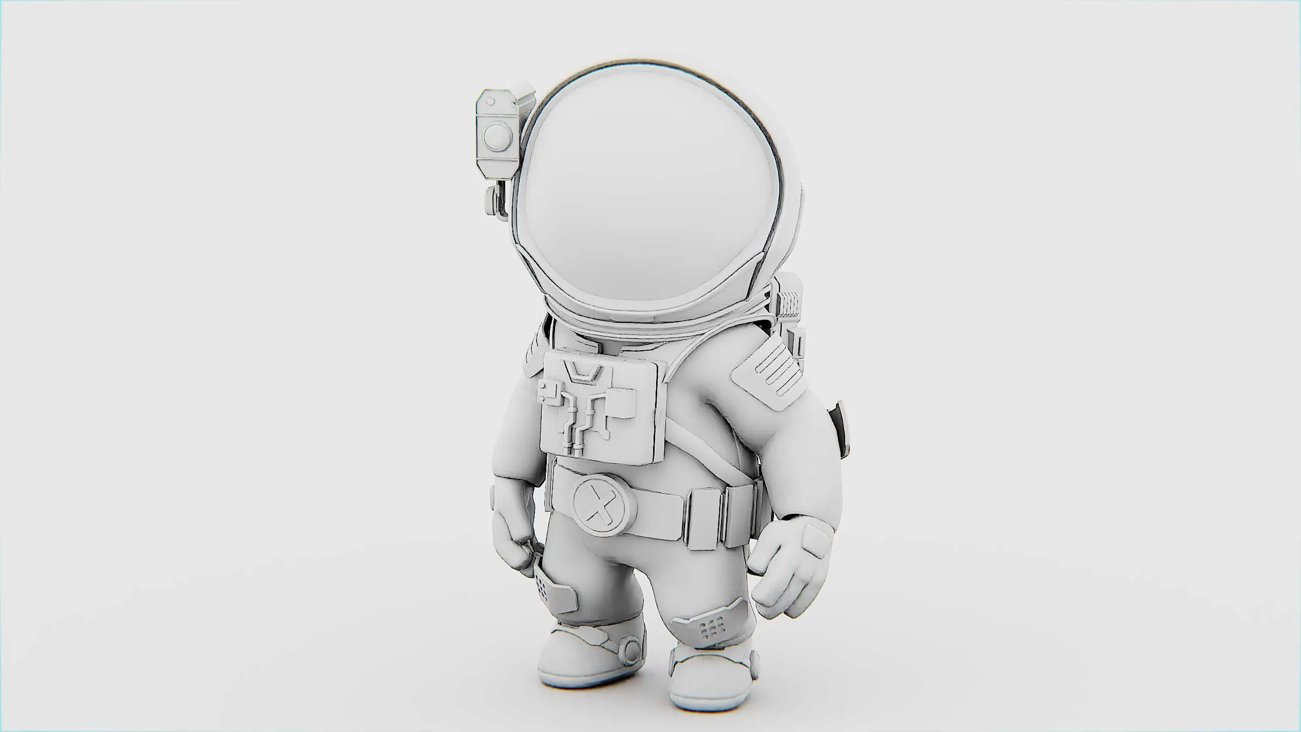 Toon Astronaut Cv-200 Auto-Rig Pro Rigged For Mixamo, Unreal Engine Unity