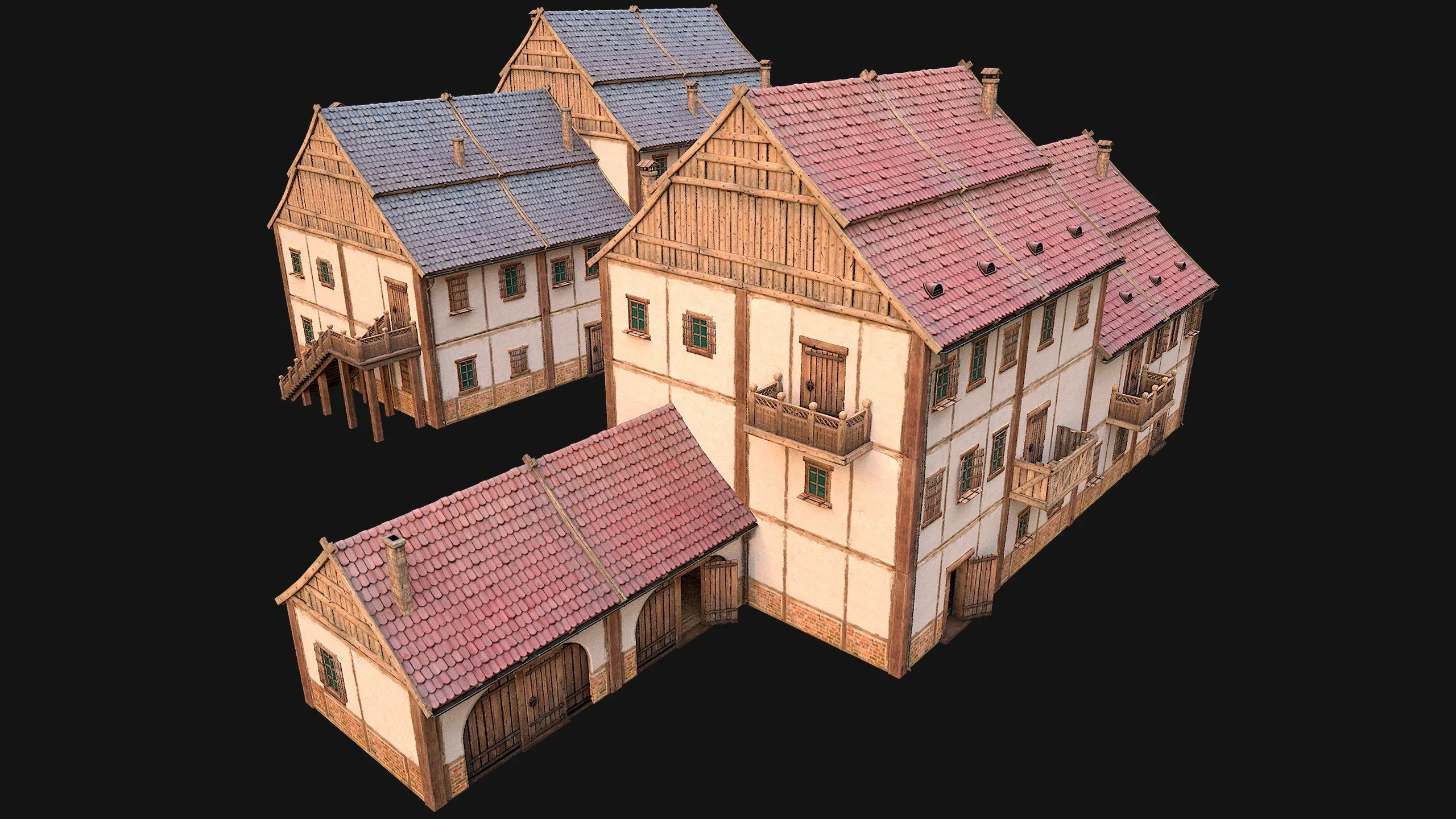 Medieval Town House City Pack 15 Buildings
