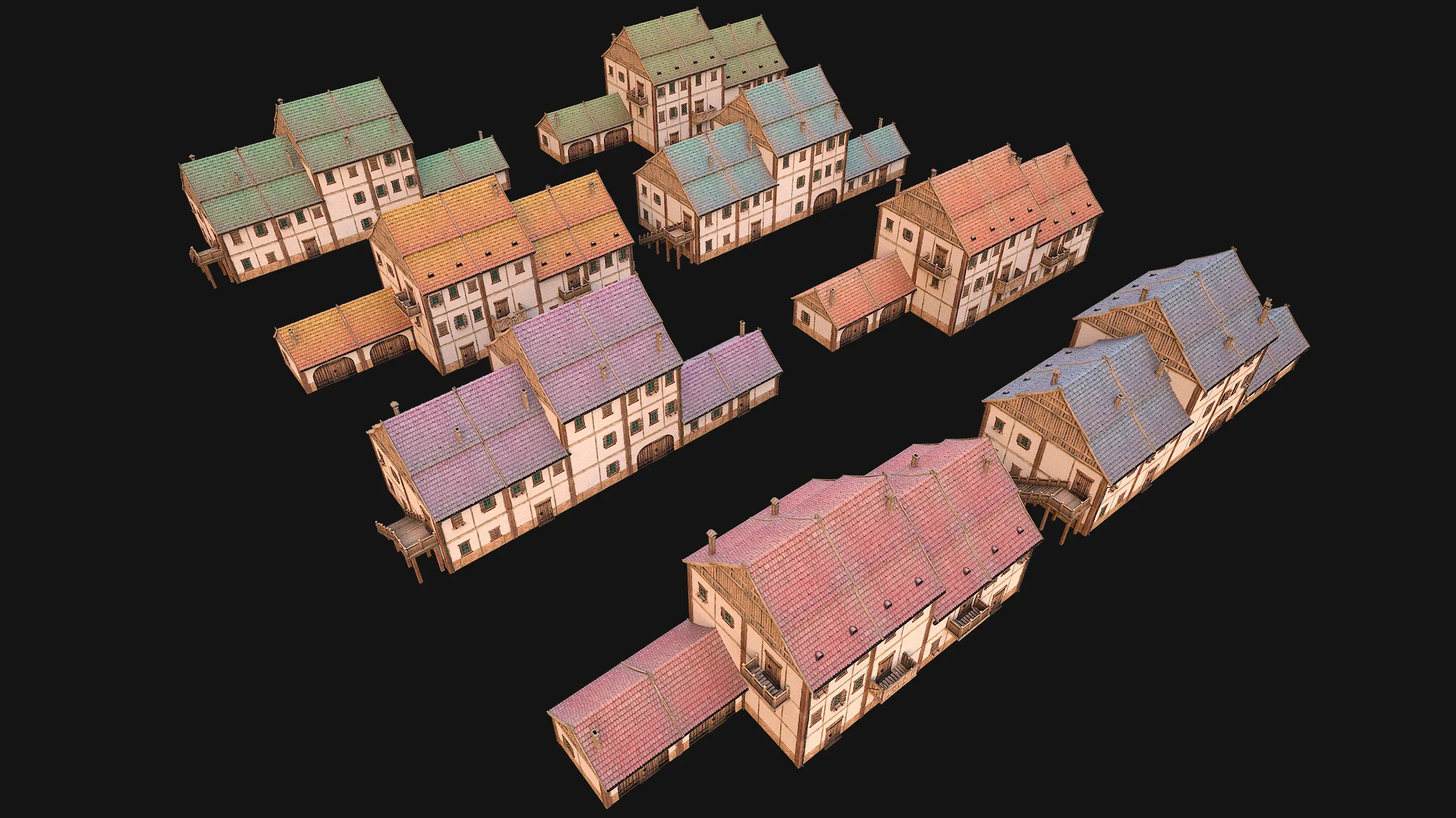 Medieval Town House City Pack 15 Buildings