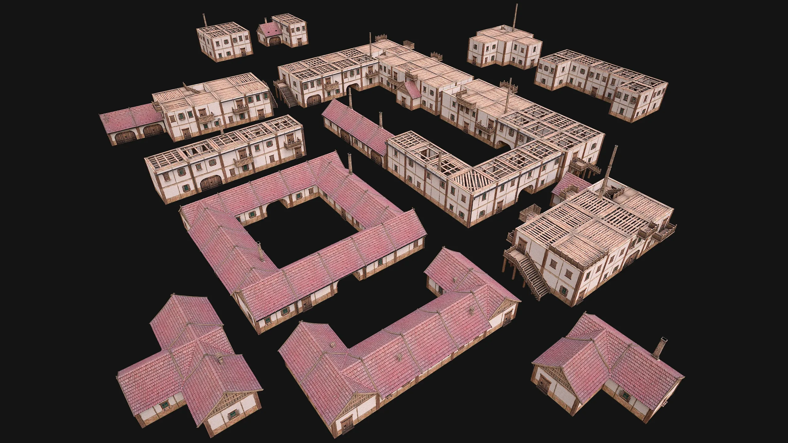 Medieval Town House City Pack 15 Buildings