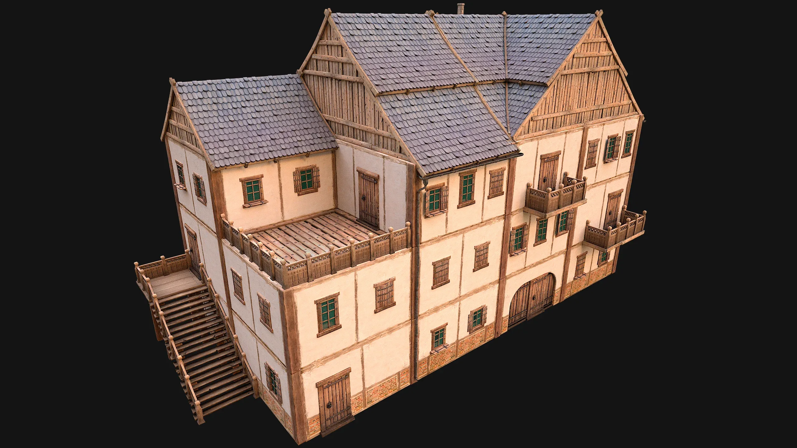 Medieval Town House City Pack 15 Buildings