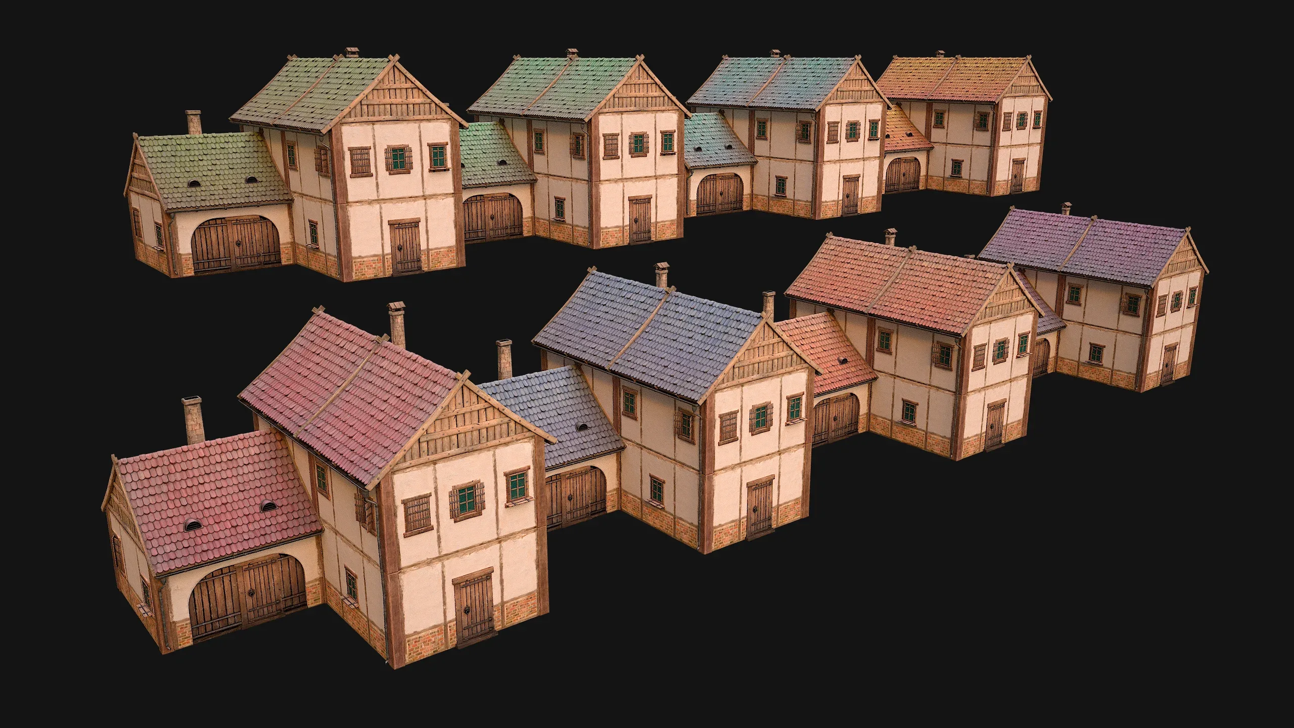 Medieval Town House City Pack 15 Buildings