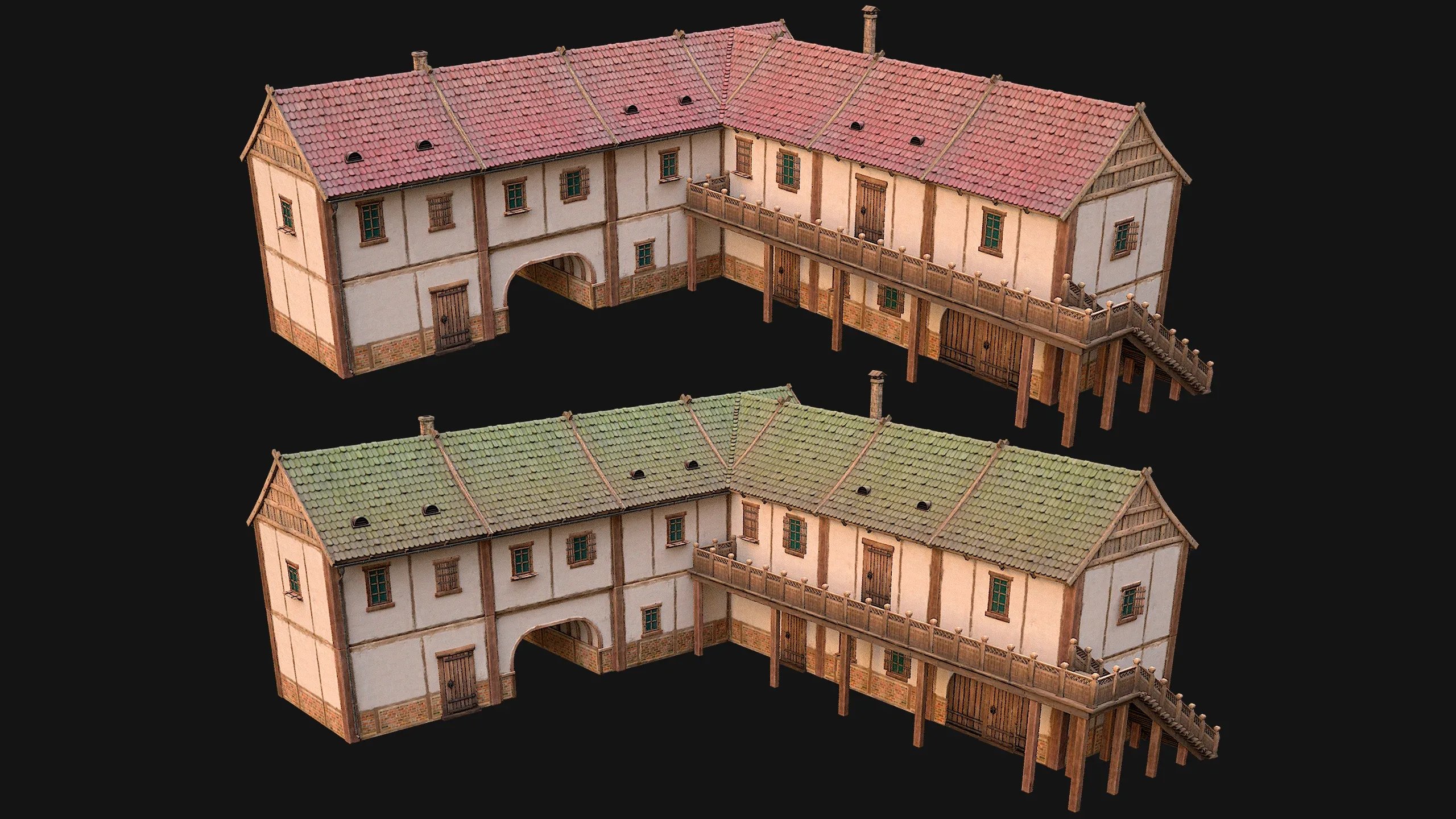 Medieval Town House City Pack 15 Buildings