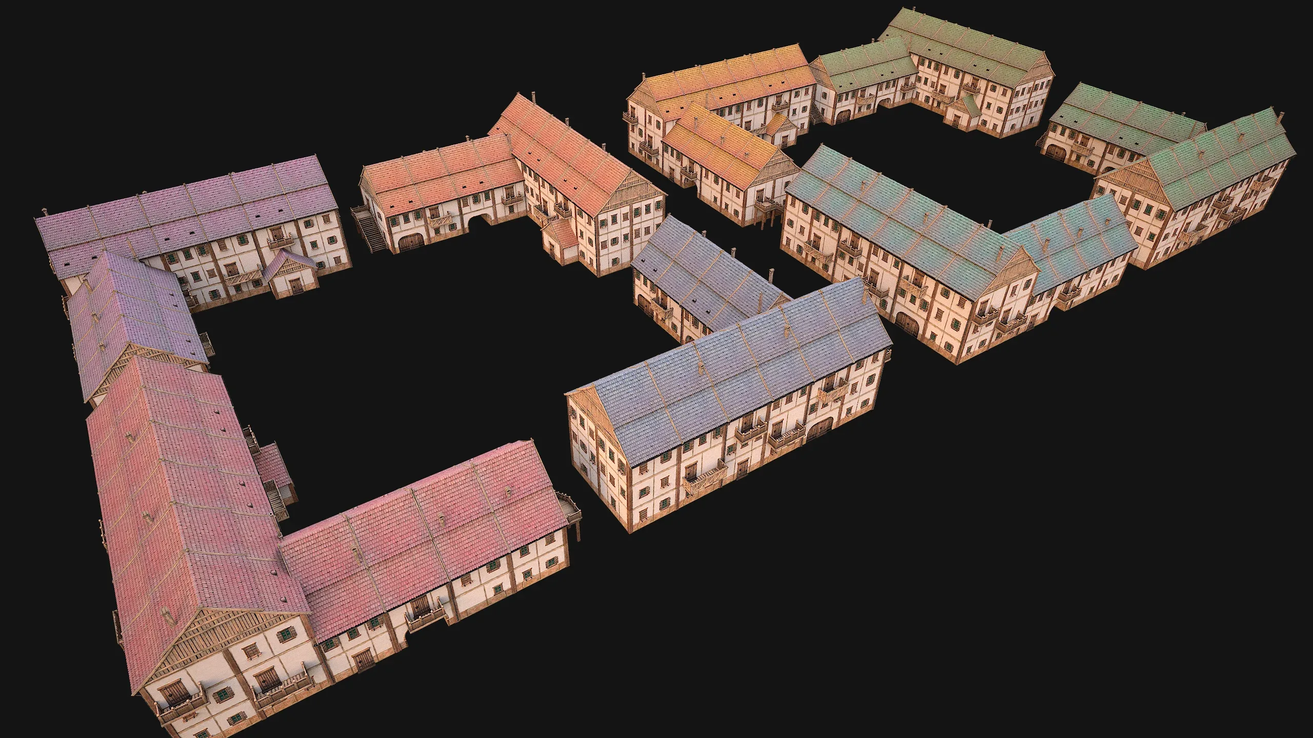 Medieval Town House City Pack 15 Buildings