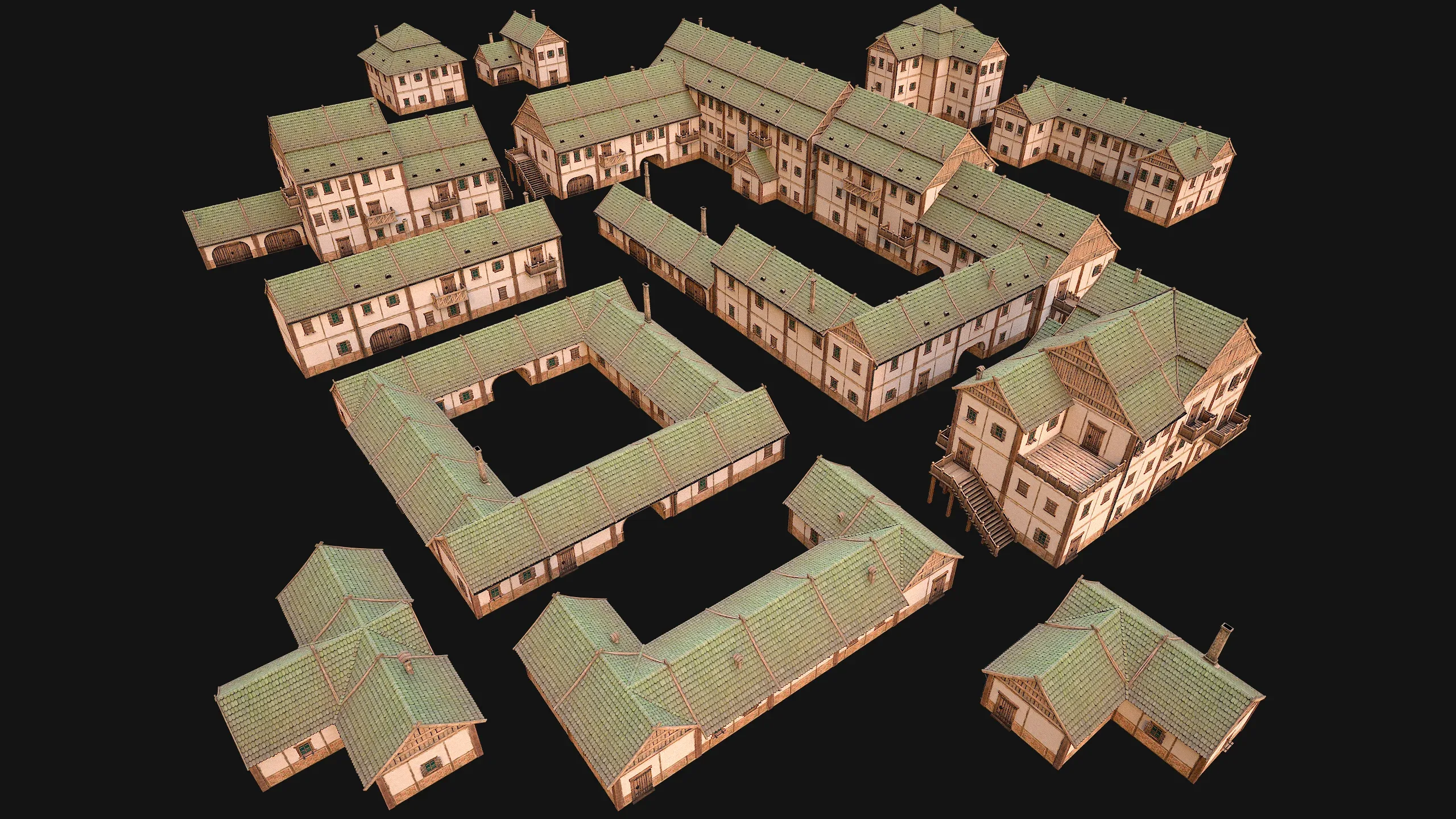 Medieval Town House City Pack 15 Buildings