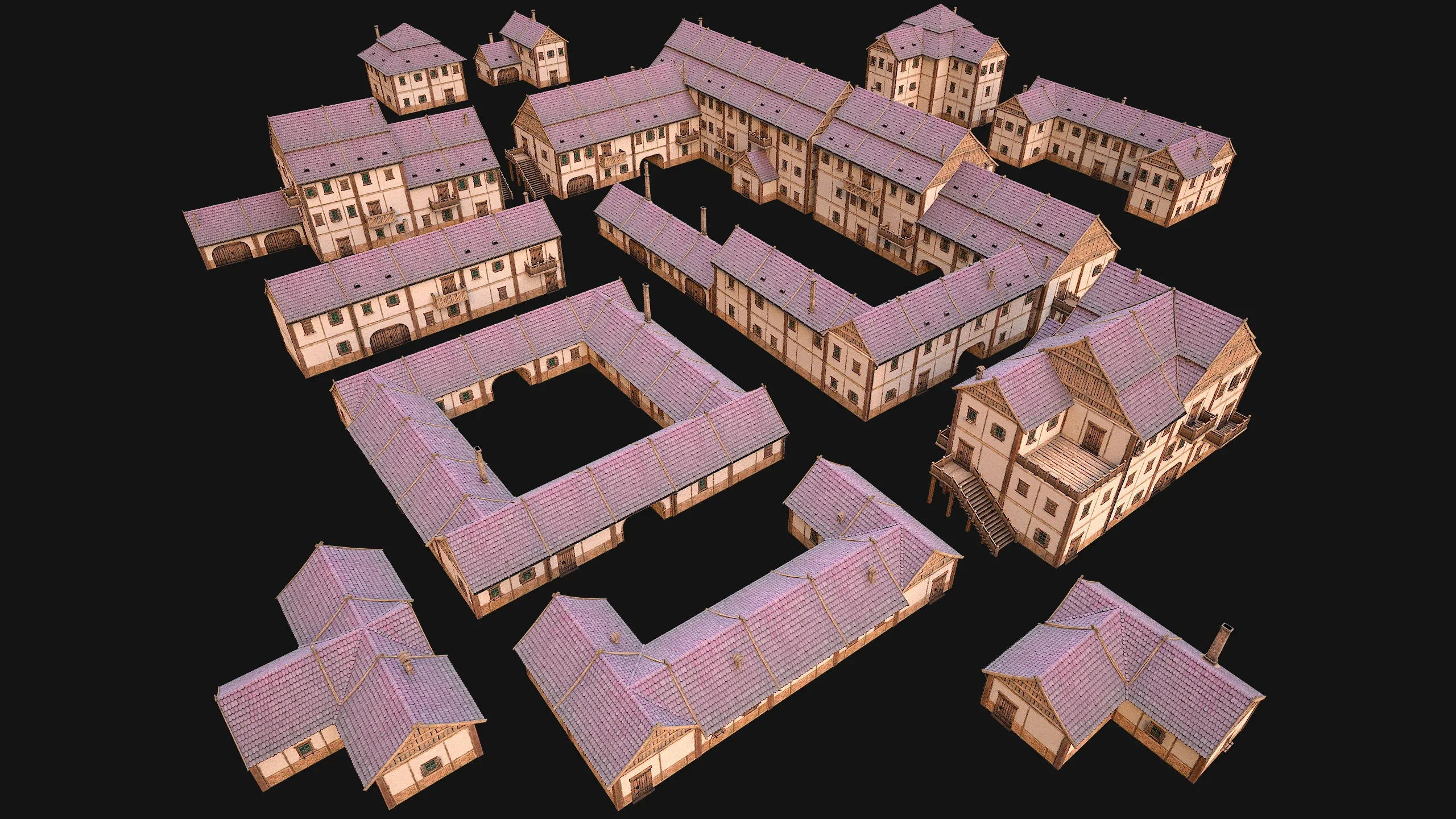 Medieval Town House City Pack 15 Buildings