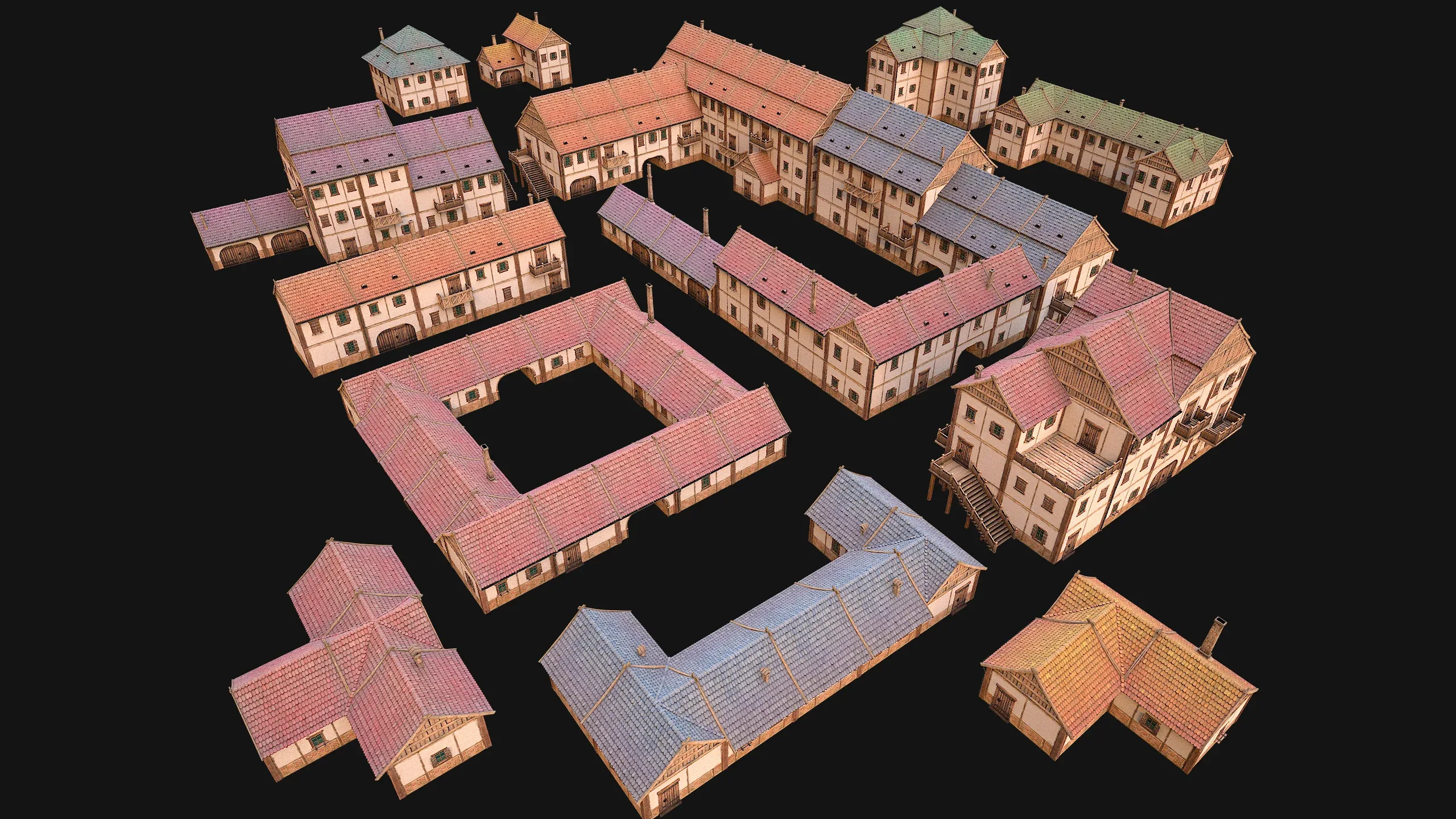 Medieval Town House City Pack 15 Buildings