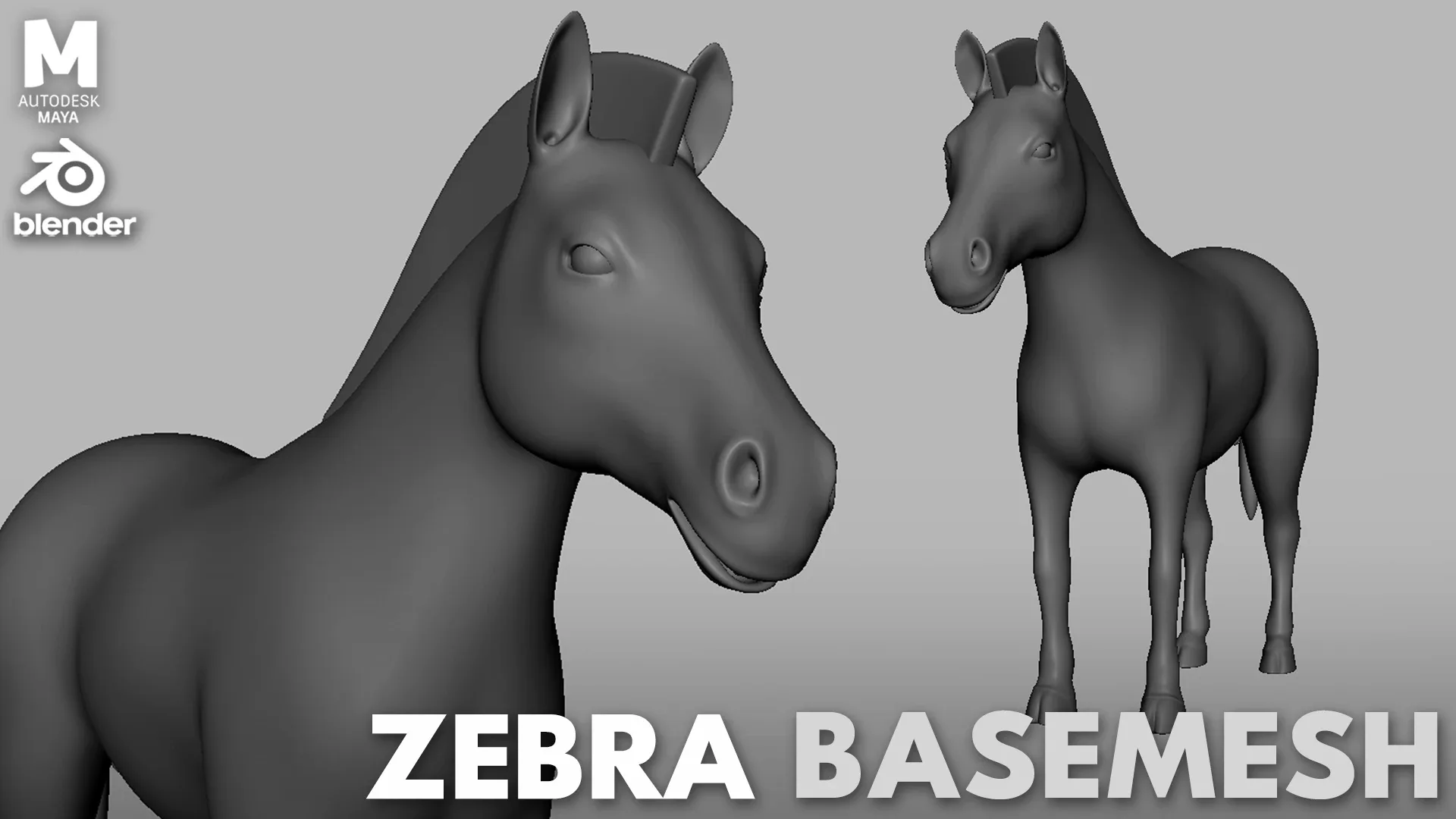 Animals Basemesh ( Rhino, Giraffe - FlippedNormals