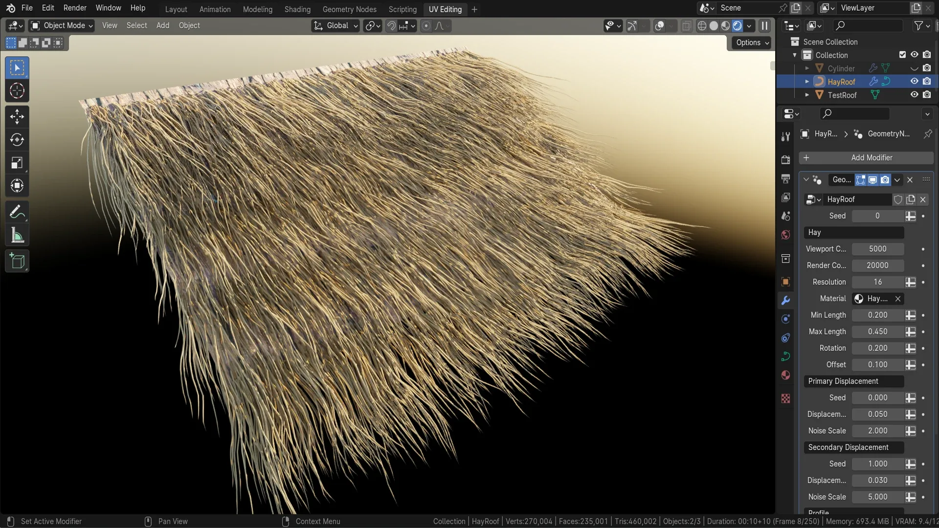 Blender 4 Hay Roof Geometry Node