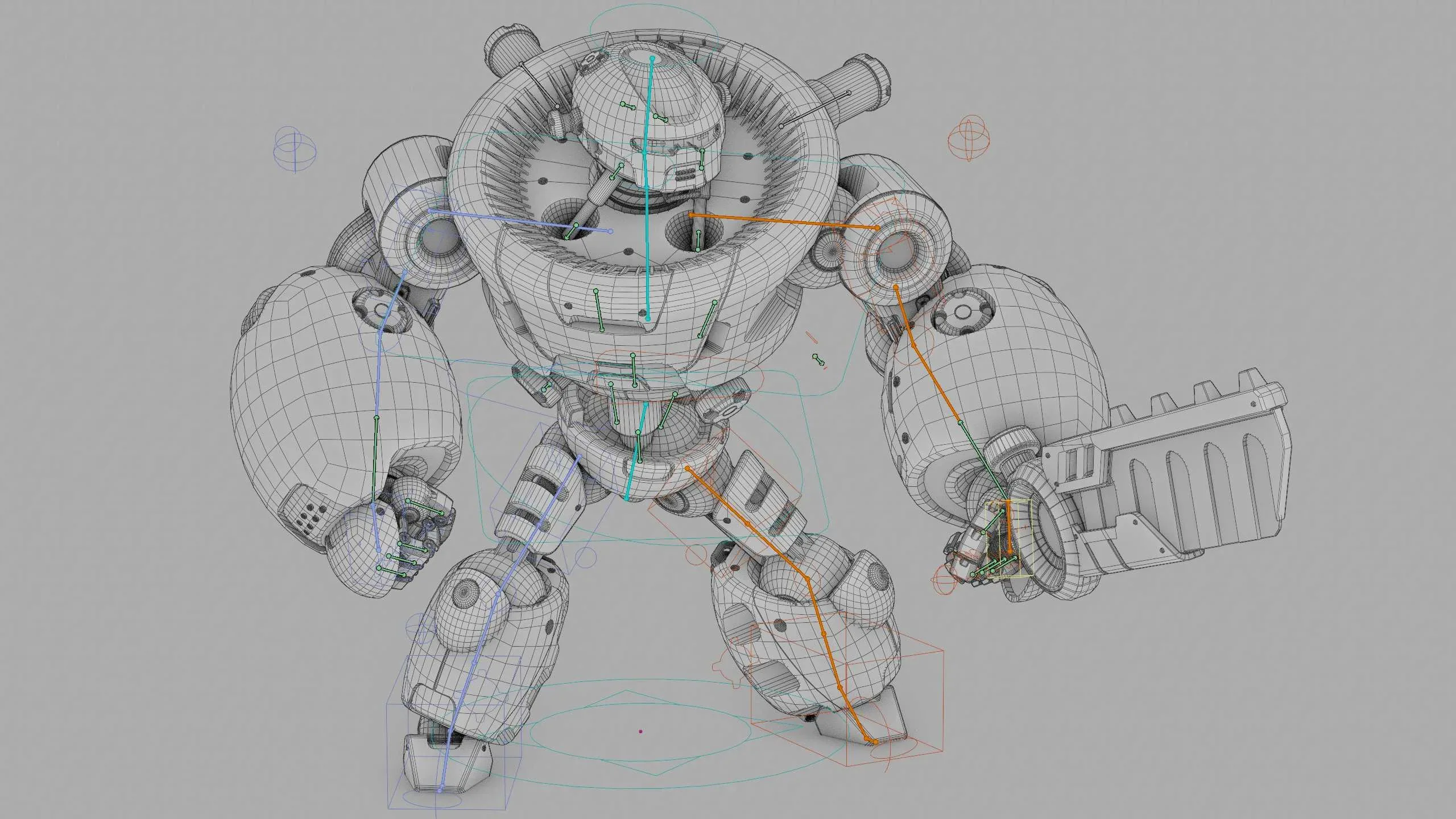 Battle Droid Megalon Auto-Rig Pro Rigged For Mixamo, Unreal Engine Unity