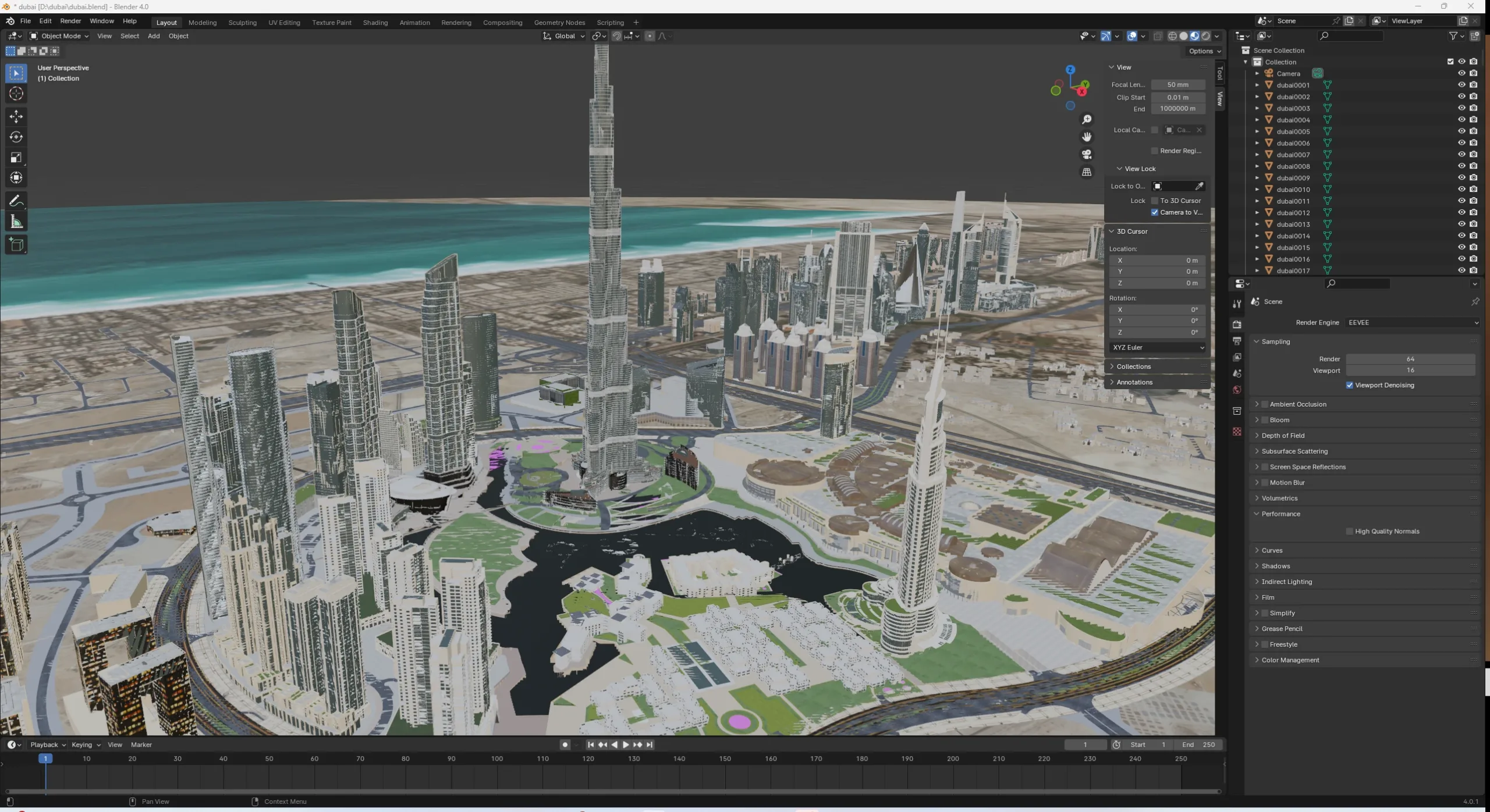 Dubai Burj Khalifa Area v1 3D Model