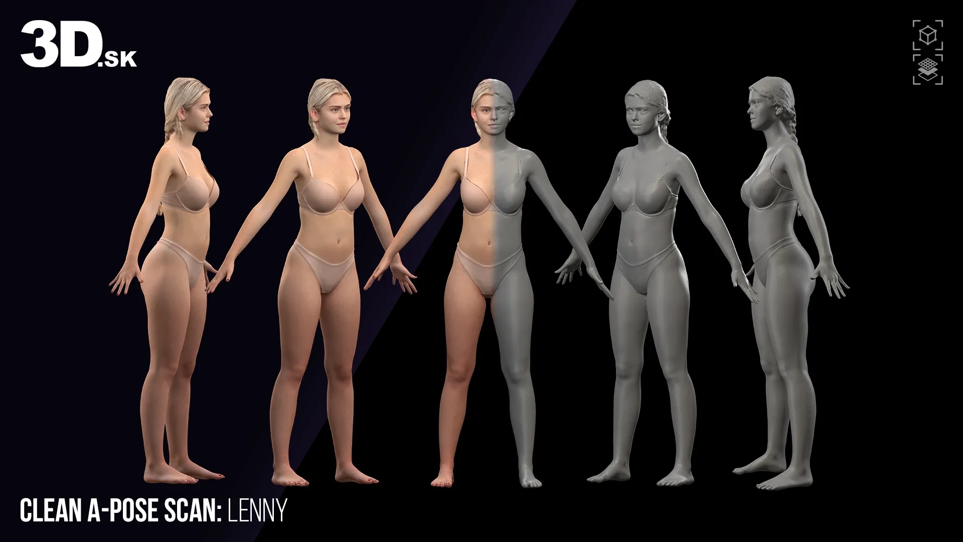 Cleaned A Pose Scan | 3D Model Lenny Underwear