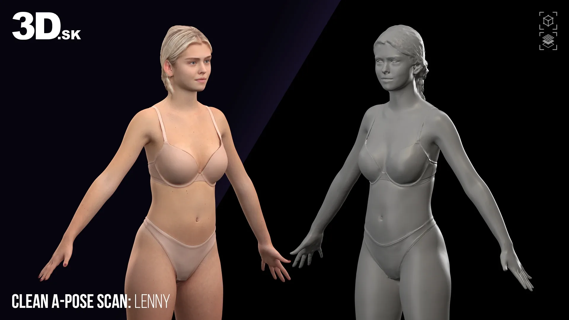 Cleaned A Pose Scan | 3D Model Lenny Underwear
