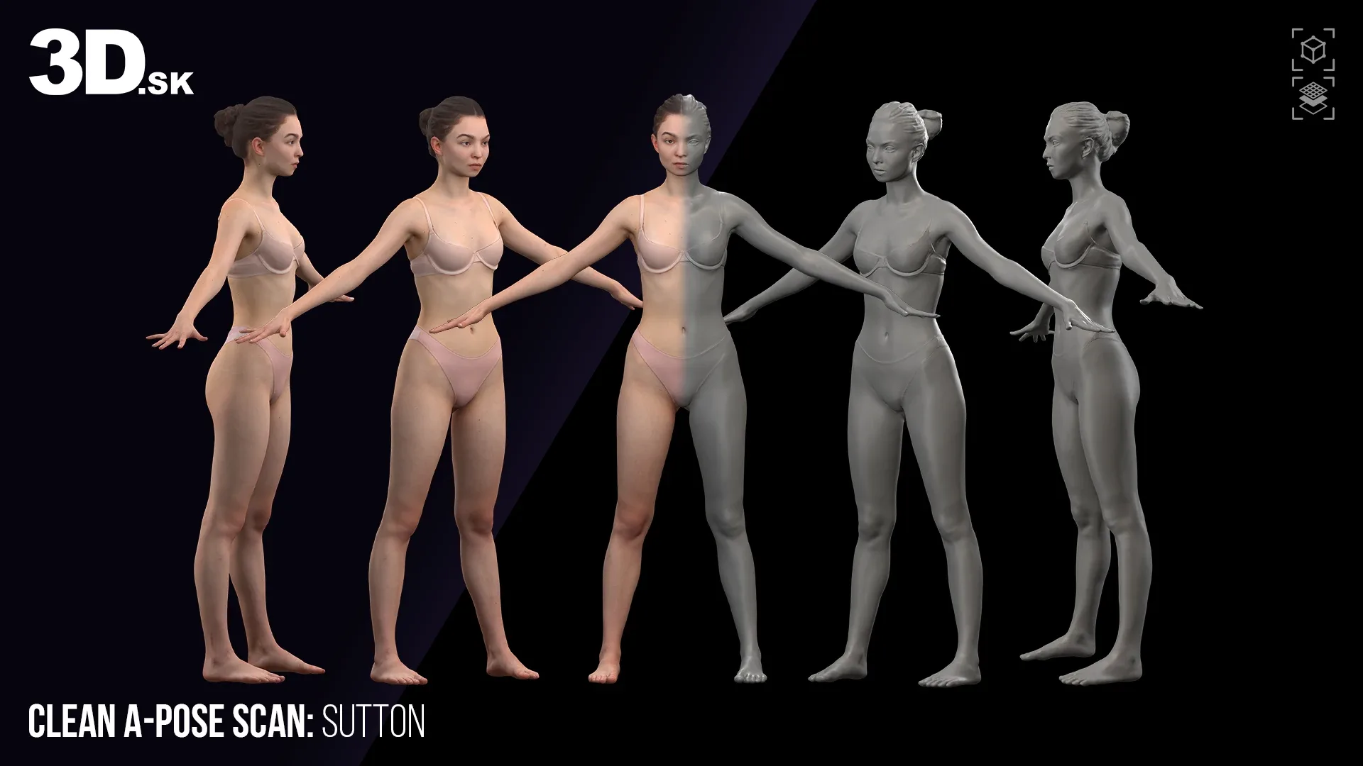 Cleaned A Pose Scan | 3D Model Sutton Underwear