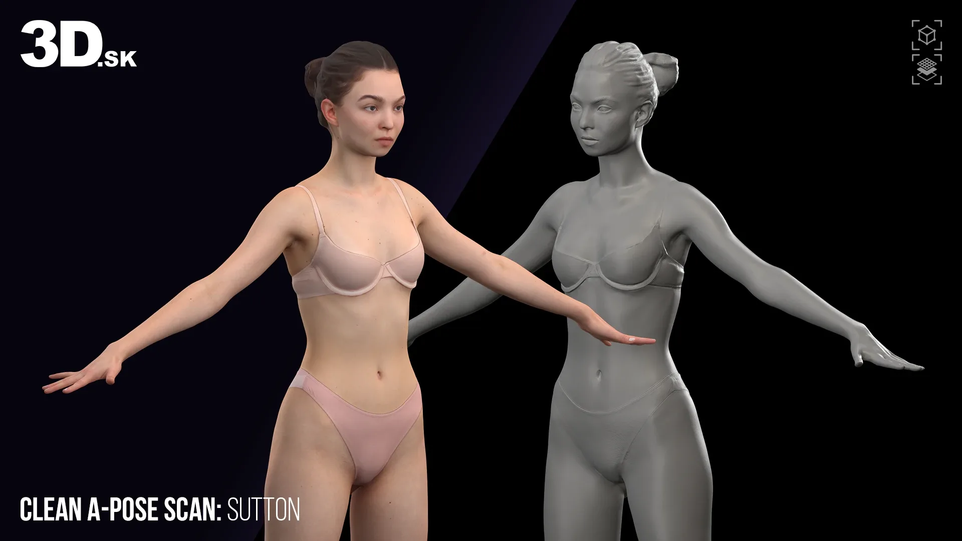 Cleaned A Pose Scan | 3D Model Sutton Underwear