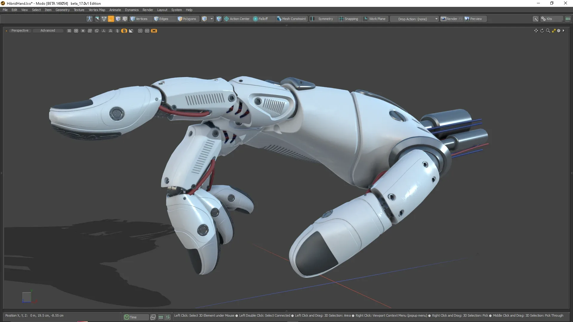 Modelling and texturing a CAD Hibrid Bionic Hand never seen  (course for Plasticity 3D & Modo) I guarantee you!!!