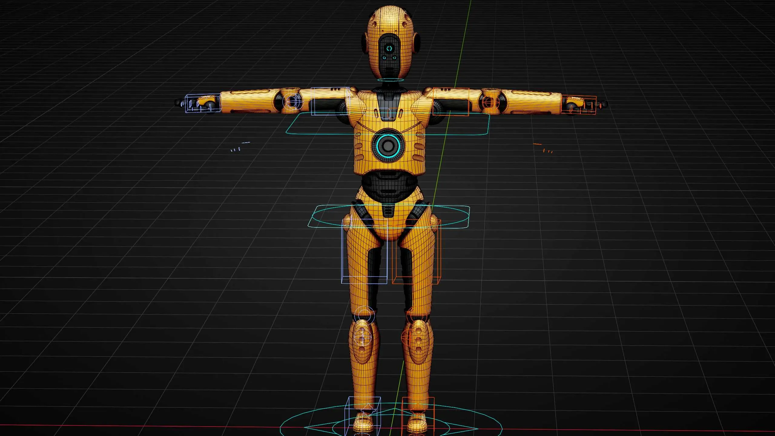 Protocol Droid C-5 Ds Auto-Rig Pro Rigged For Mixamo, Unreal Engine Unity