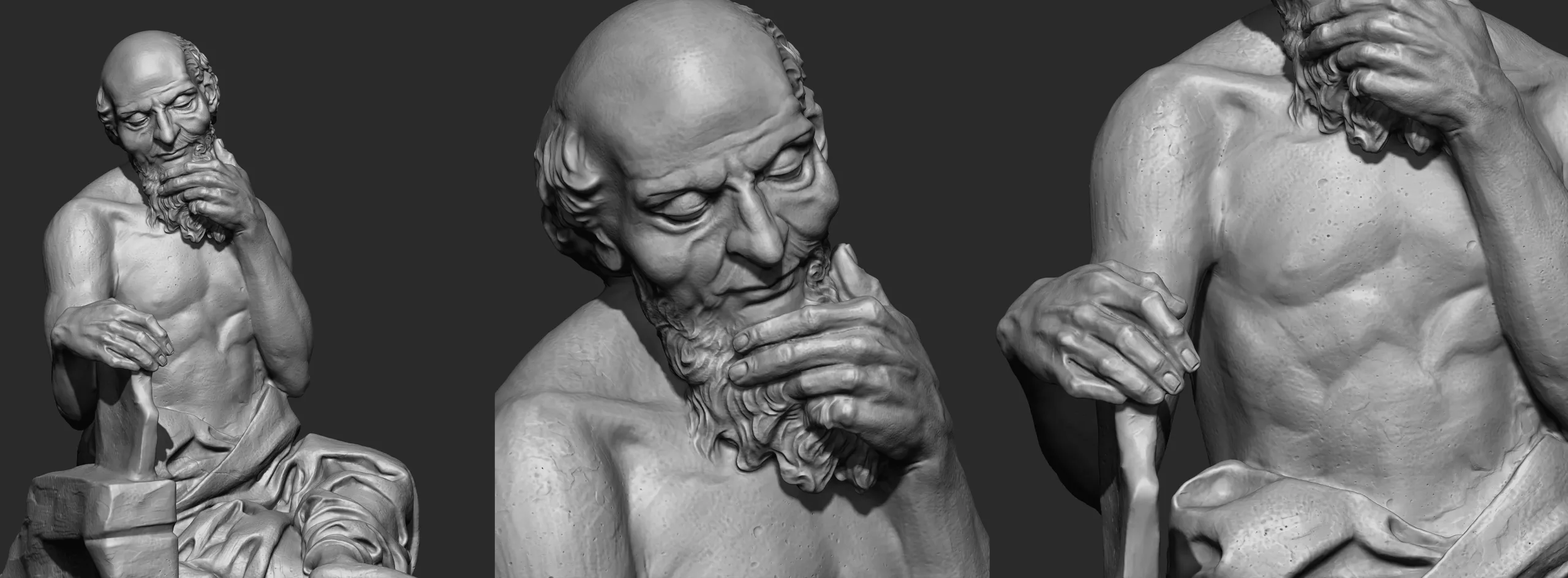 3 in One Character Sculpture Zbrush 2019 HighPoly