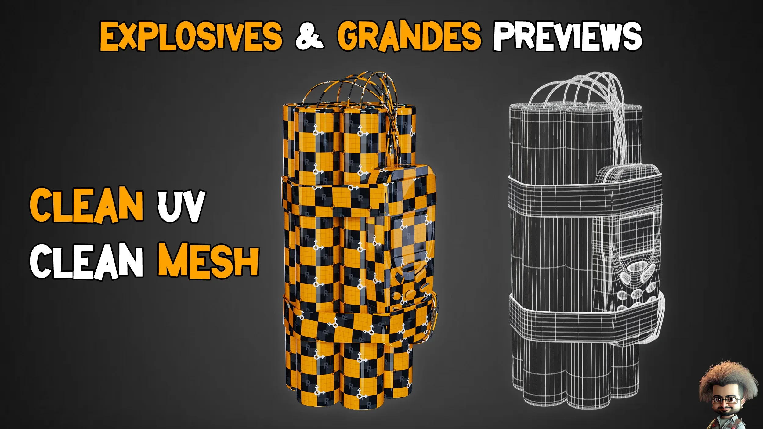 40 Explosives & Grenades Base mesh – Vol 07