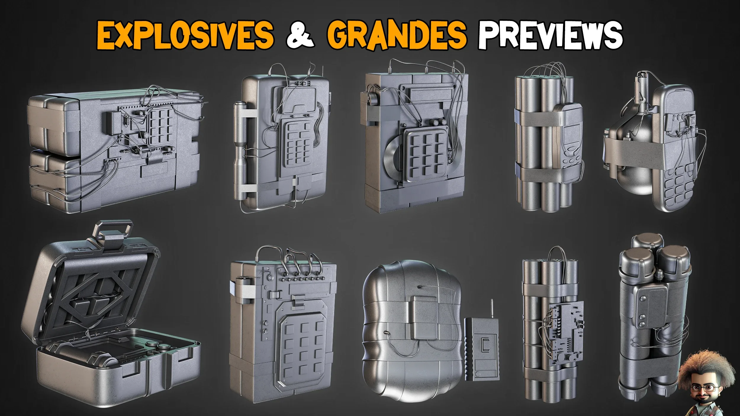 40 Explosives & Grenades Base mesh – Vol 07