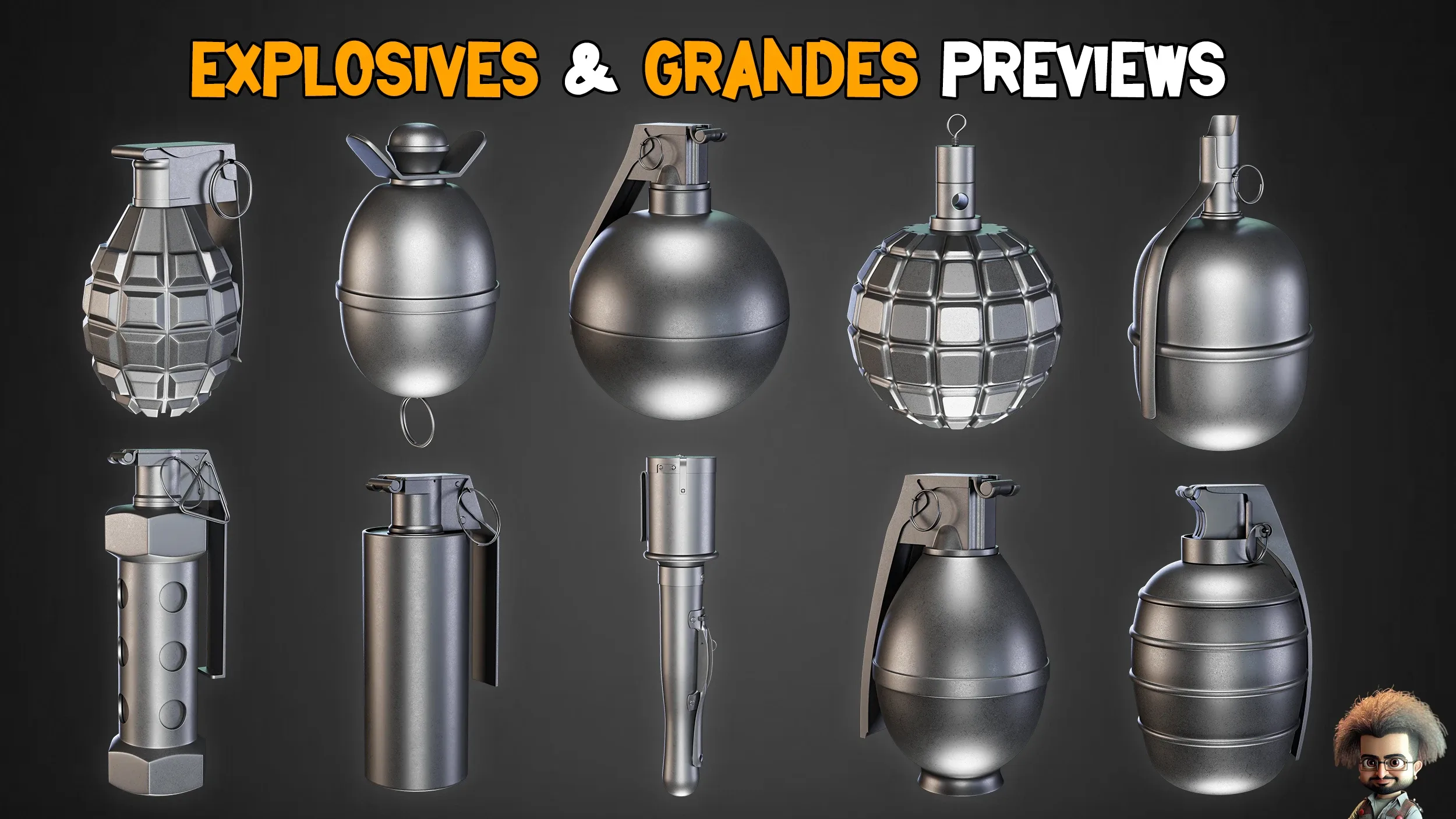 40 Explosives & Grenades Base mesh – Vol 07