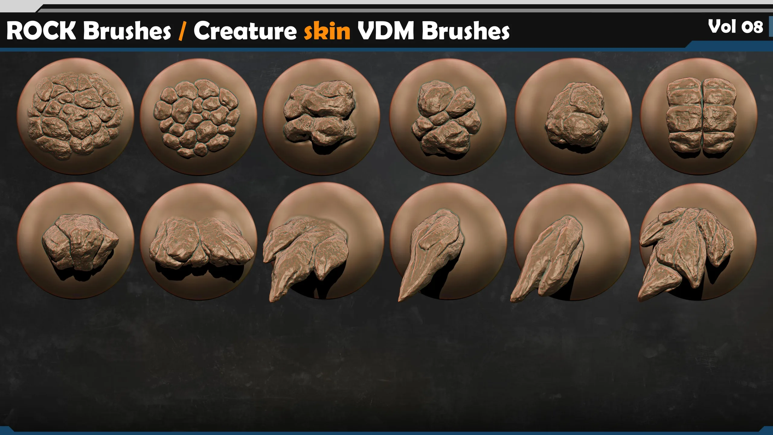 ROCK Brushes / Creature skin VDM Brushes  Vol 08