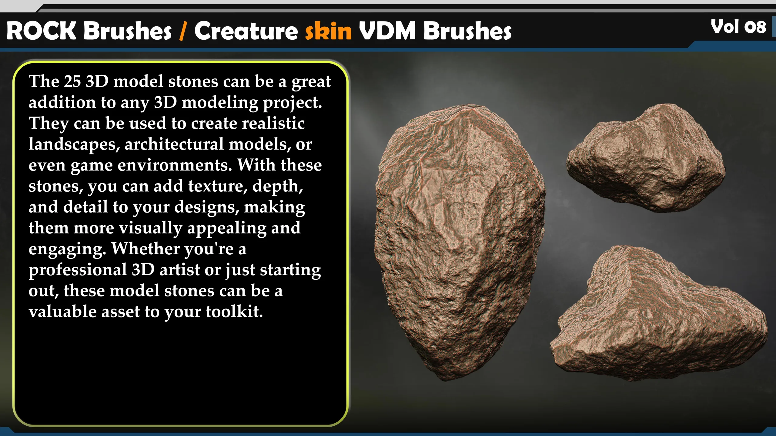 ROCK Brushes / Creature skin VDM Brushes  Vol 08