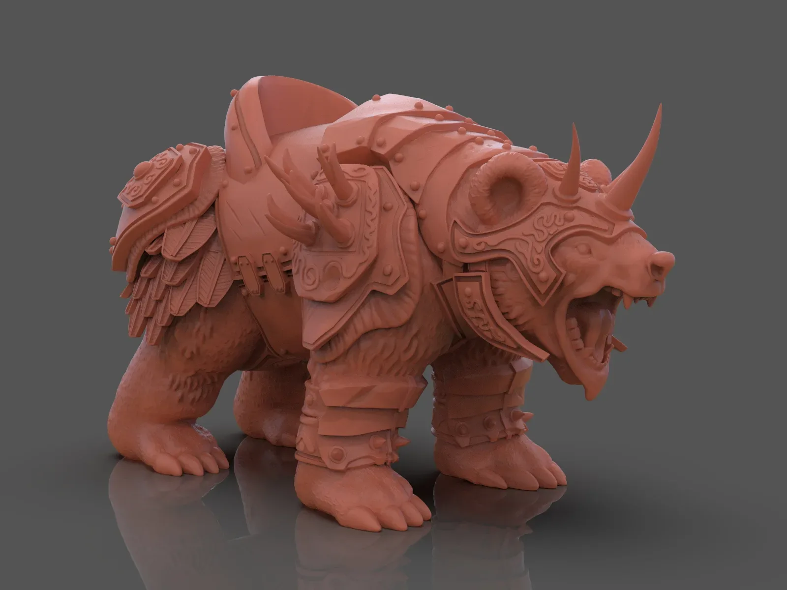 Armoured Bear 3D Print Figurine