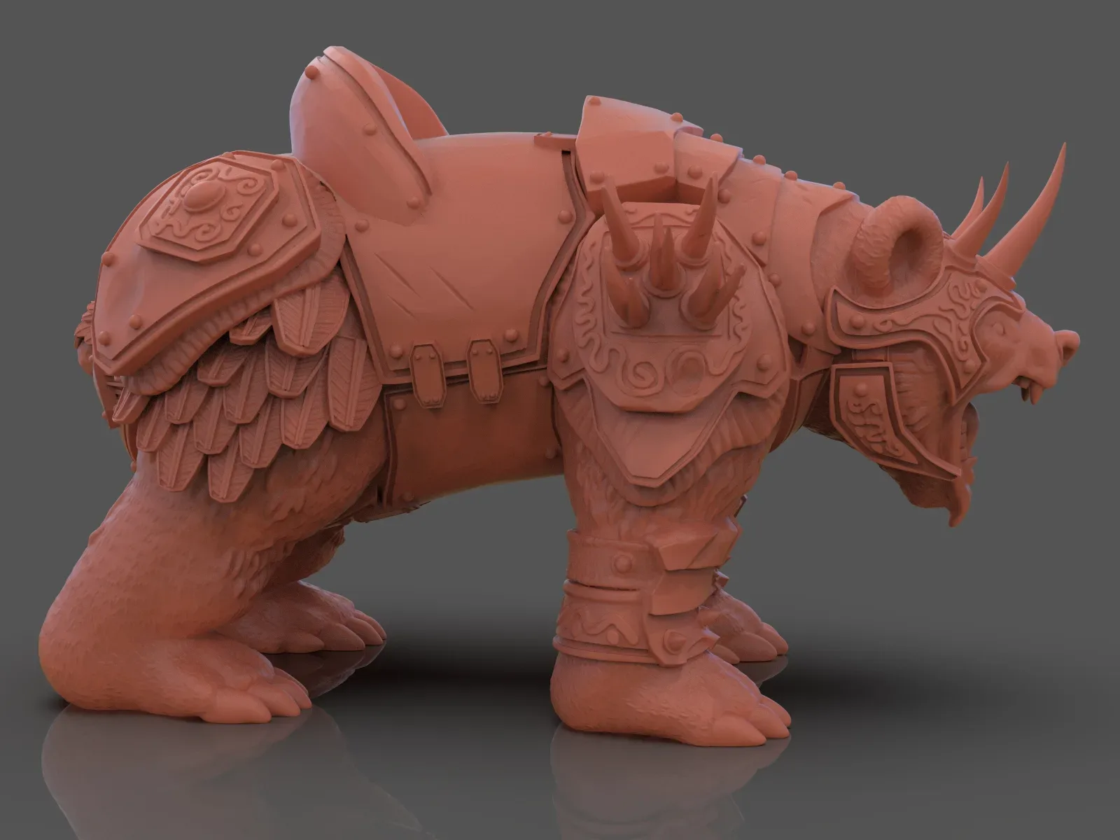 Armoured Bear 3D Print Figurine