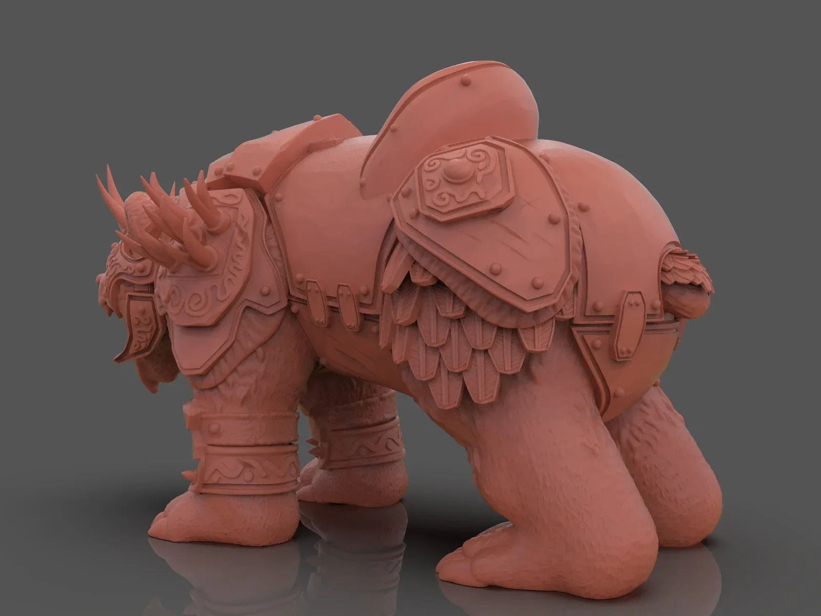 Armoured Bear 3D Print Figurine