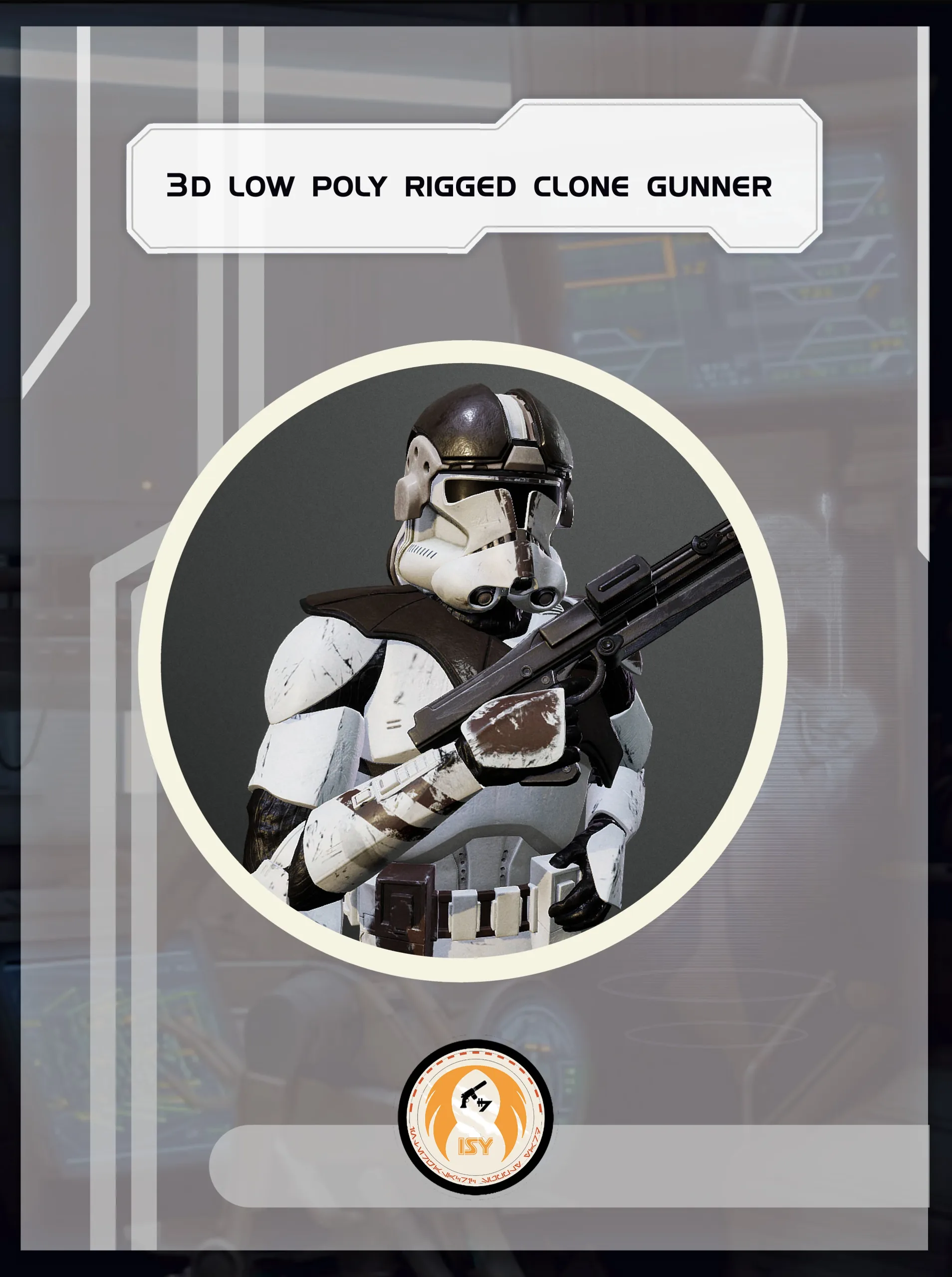 Clone Trooper Phase 2 At-Te Gunner Rigged Low Poly 3D Model