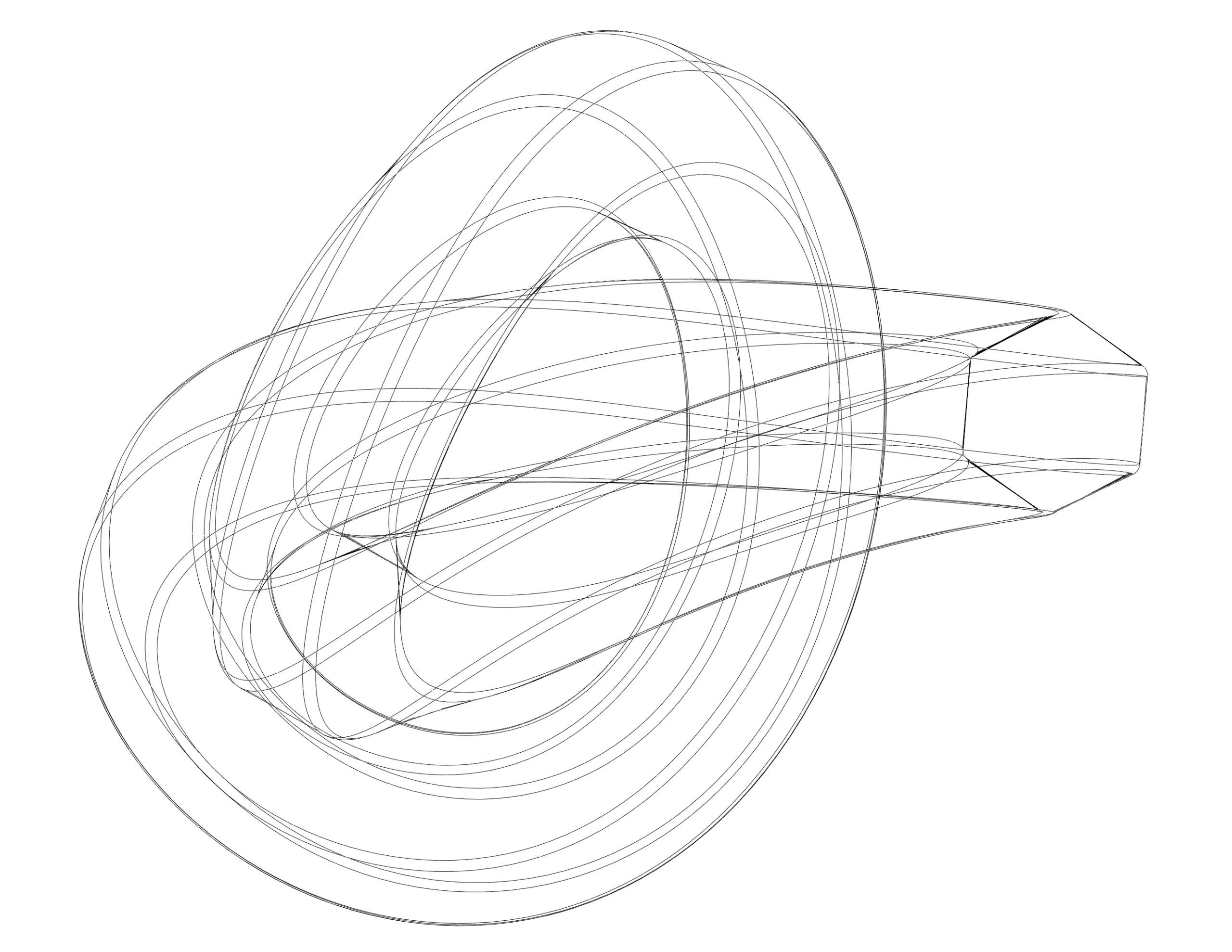 Wireframe Shape Hexagonal Trefoil Knot