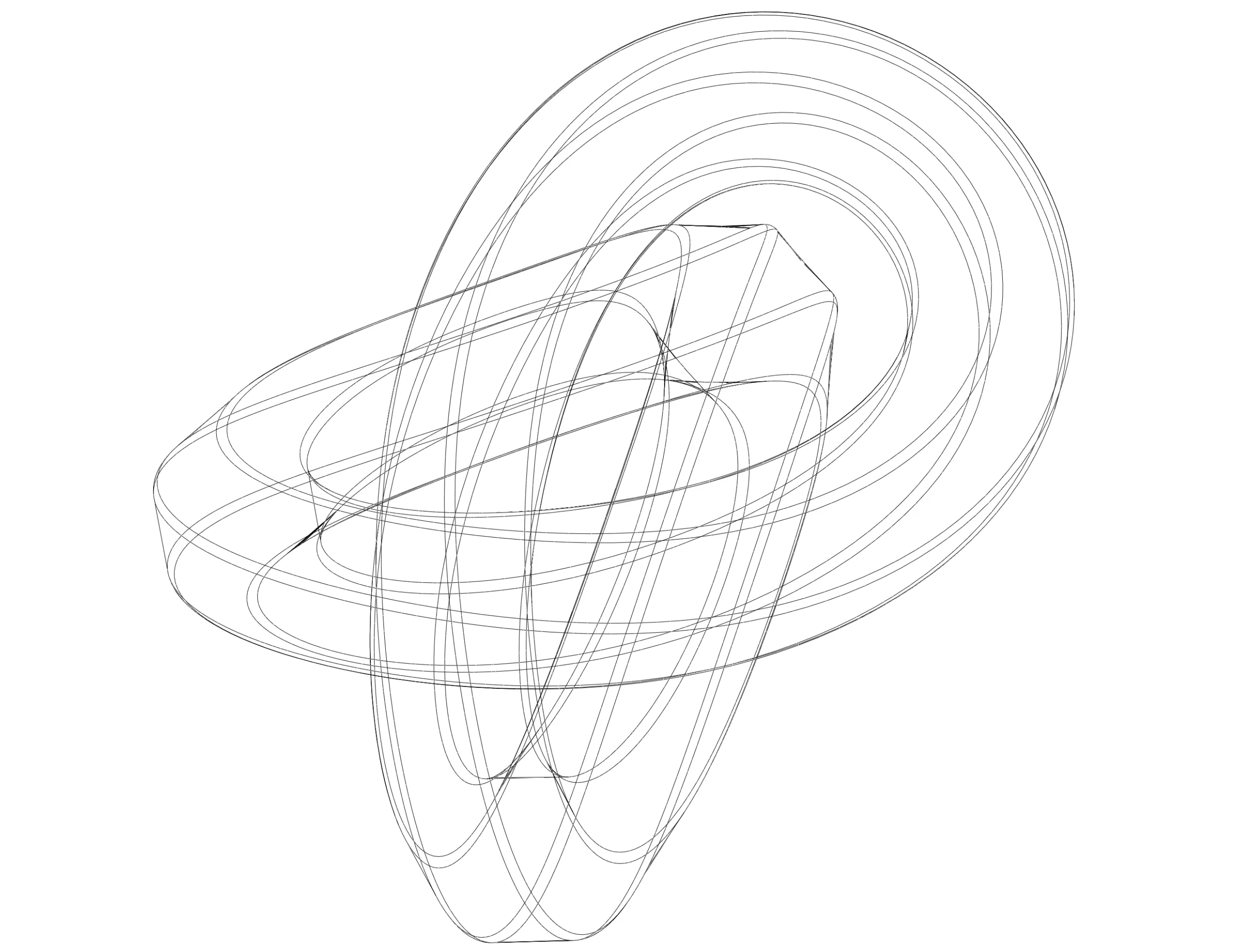 Wireframe Shape Hexagonal Trefoil Knot