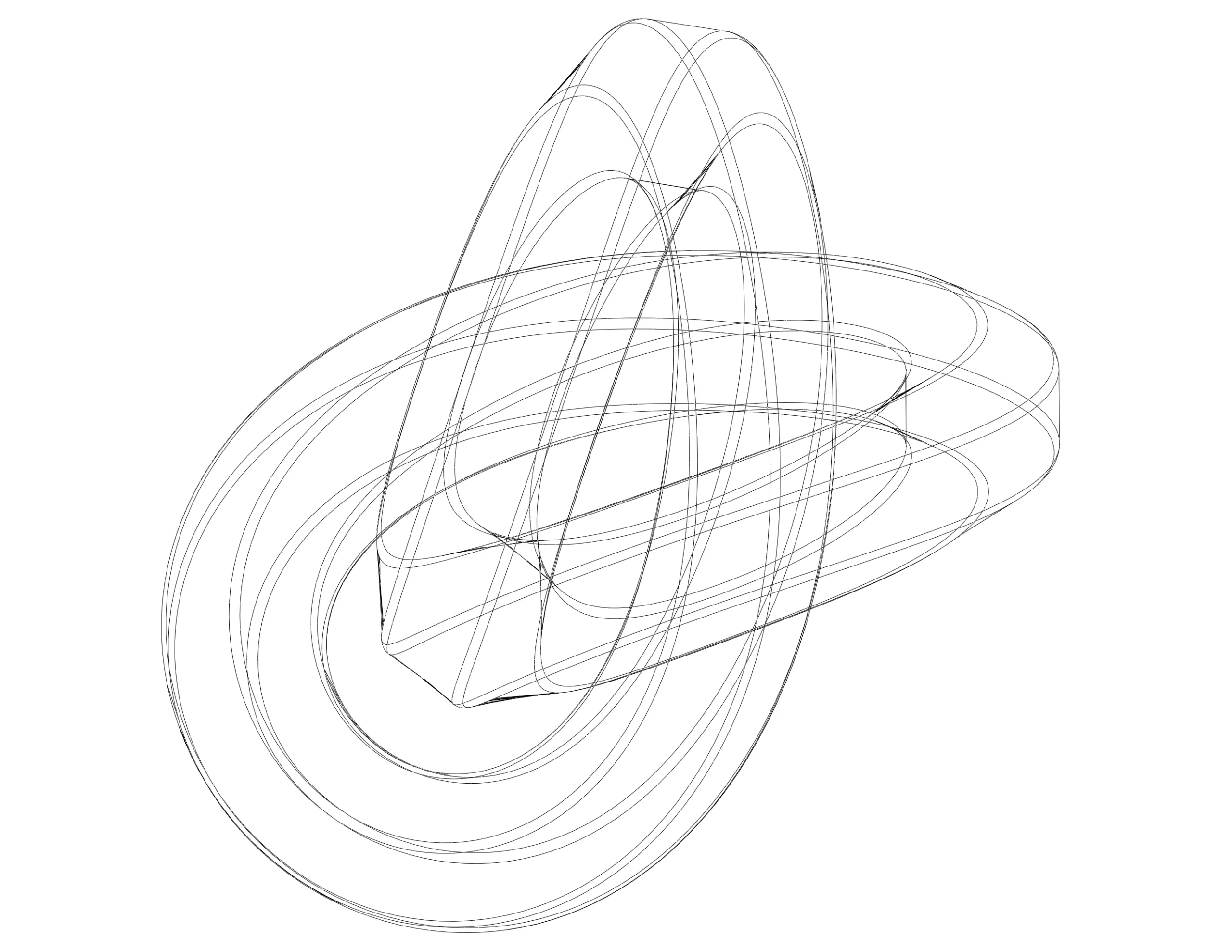 Wireframe Shape Hexagonal Trefoil Knot