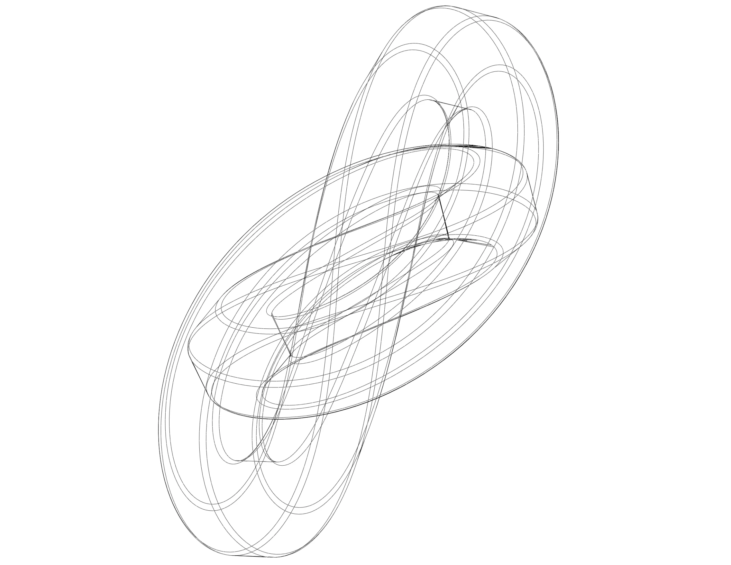 Wireframe Shape Hexagonal Trefoil Knot