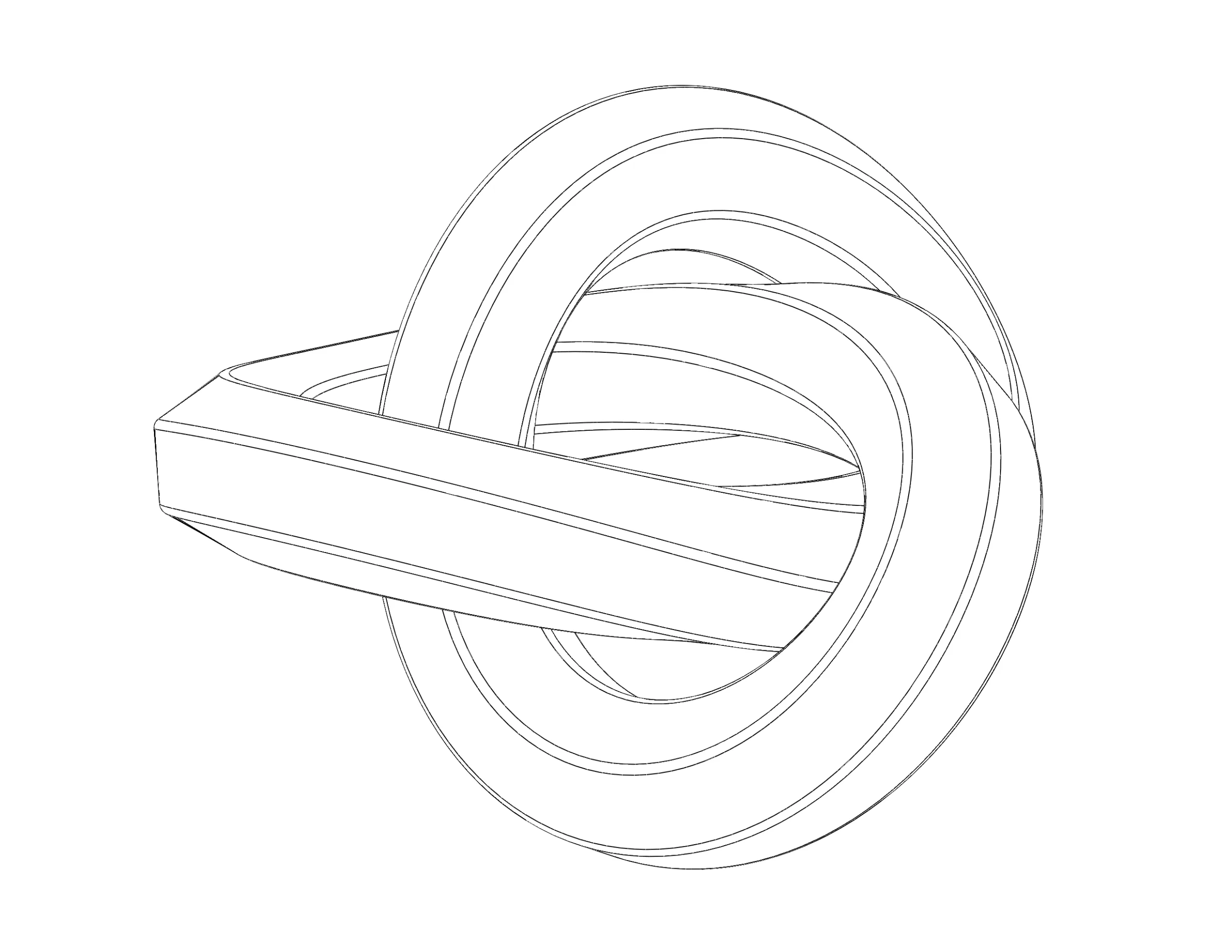 Wireframe Shape Hexagonal Trefoil Knot