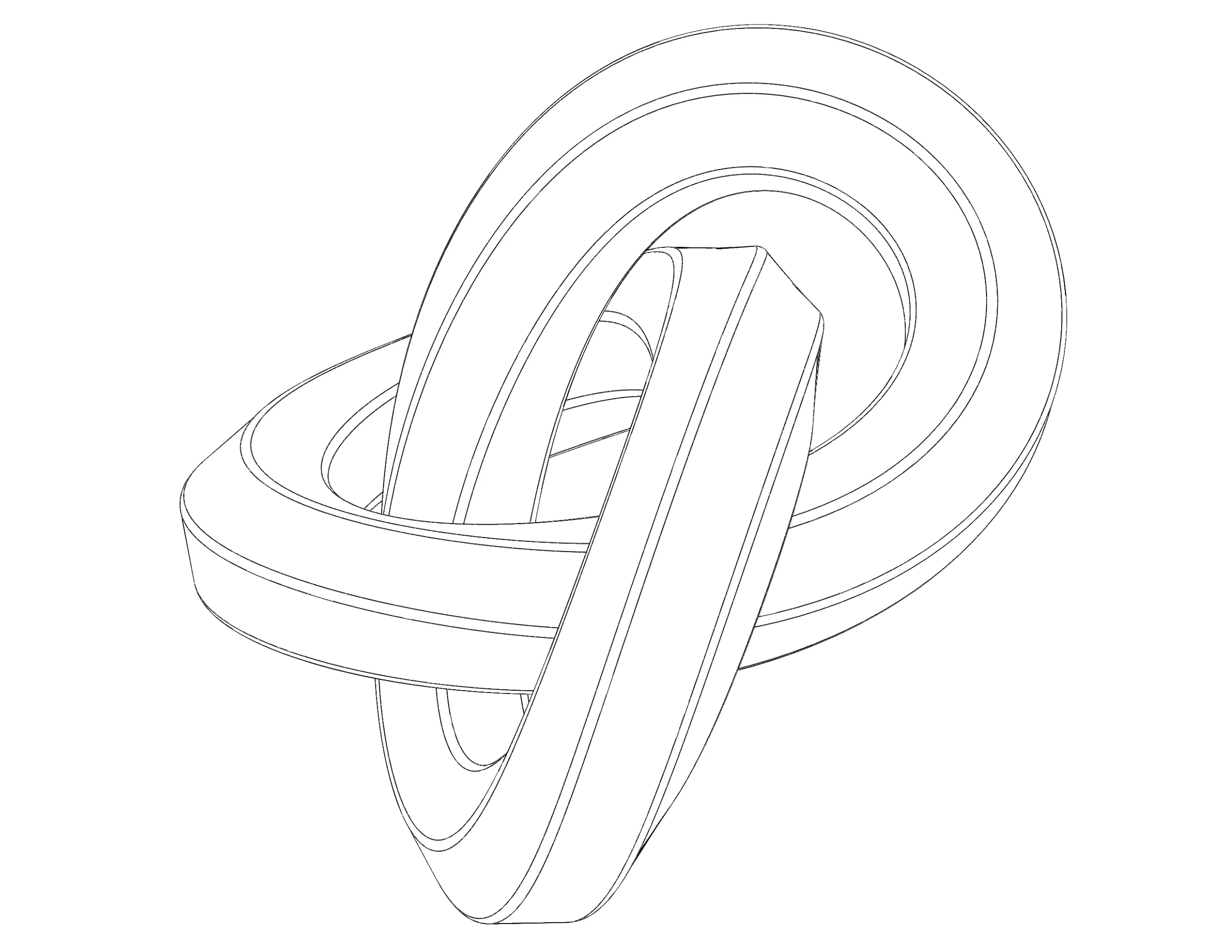 Wireframe Shape Hexagonal Trefoil Knot