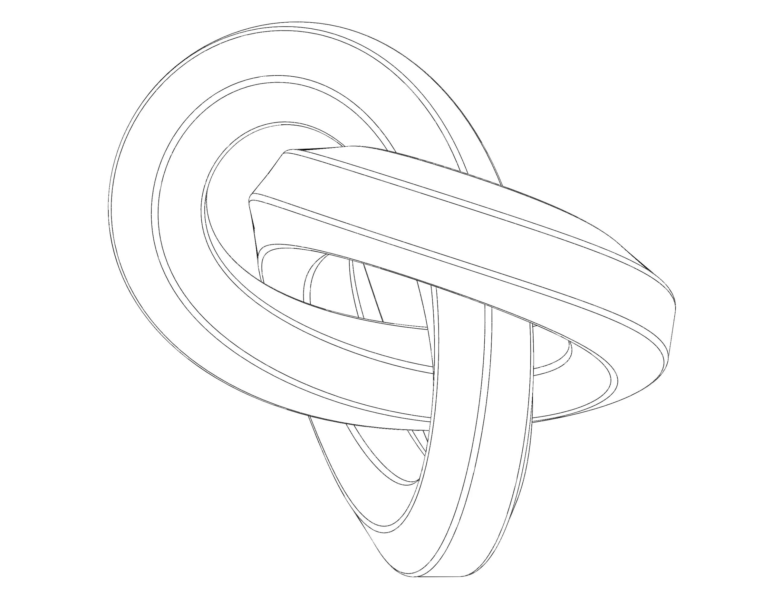 Wireframe Shape Hexagonal Trefoil Knot